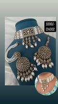 Ch002 pearl choker with tikka and earrings