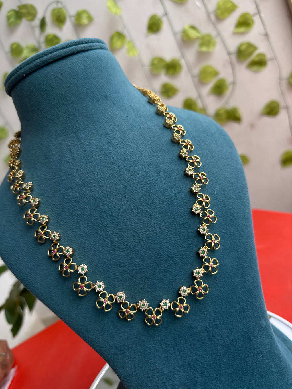 Lh601  flower design long neckset with earrings