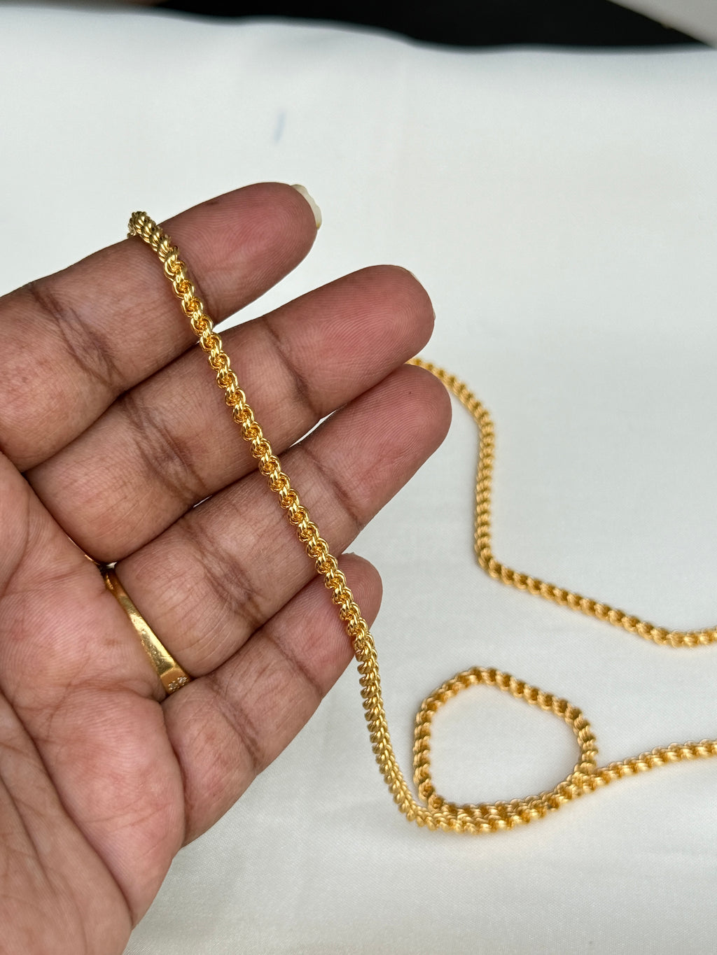 Tc044 panchaloham polished  24 inches thali chains