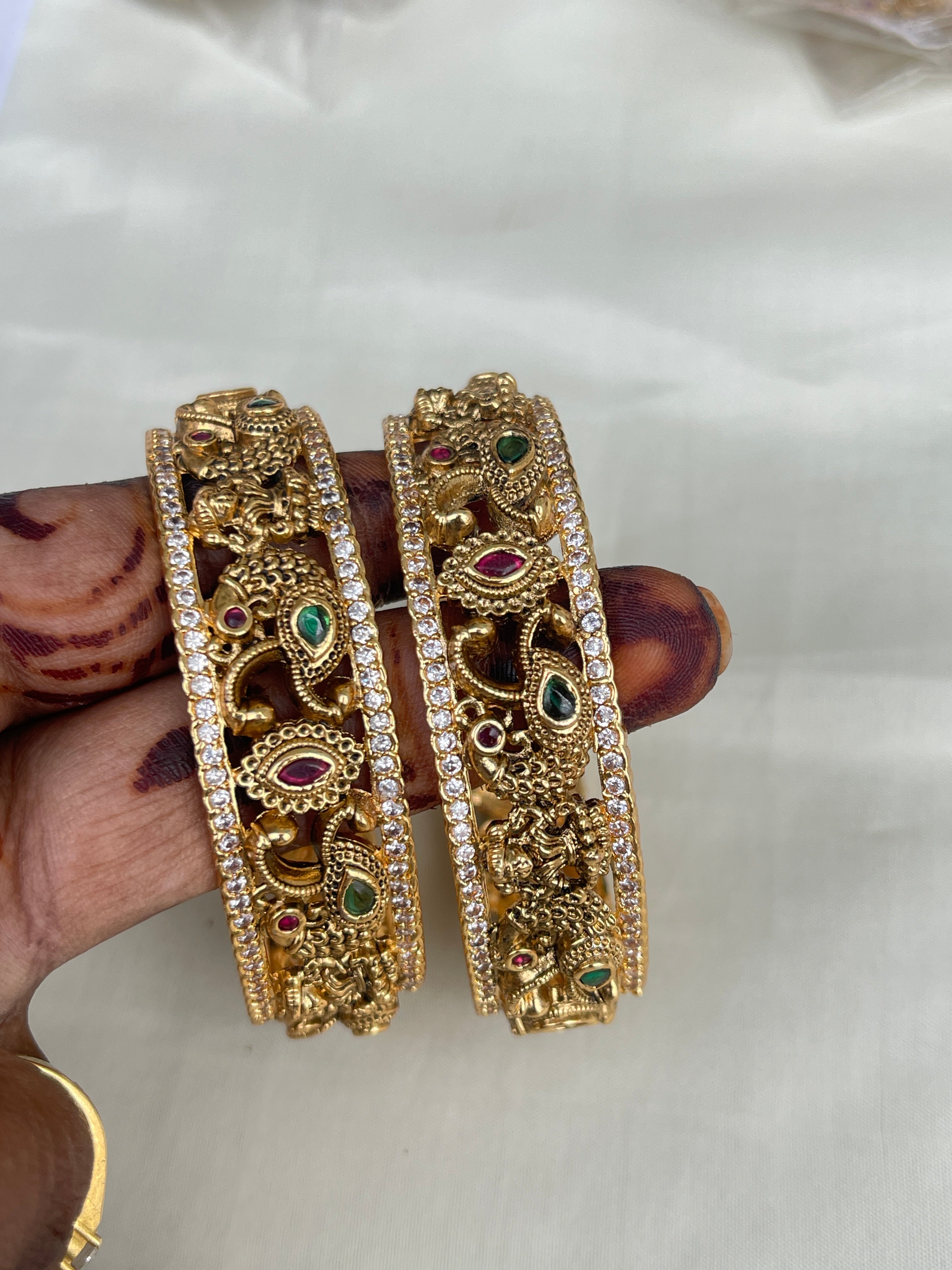 Lakshmi Devi peacock broad bangles