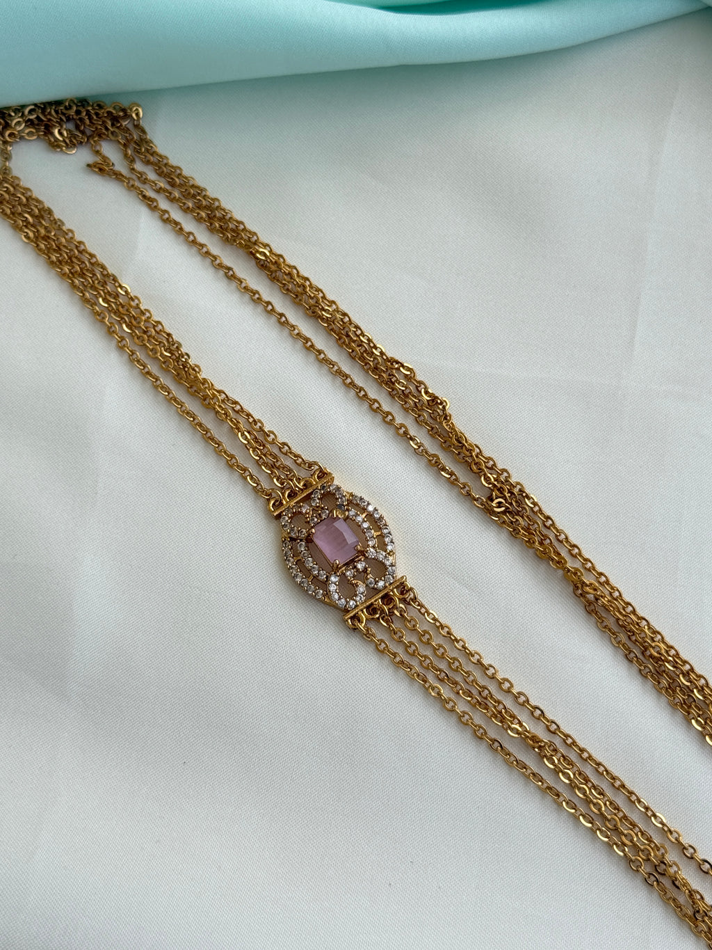 Ch5082 Chandraharam with side pendent layers in 25 inches