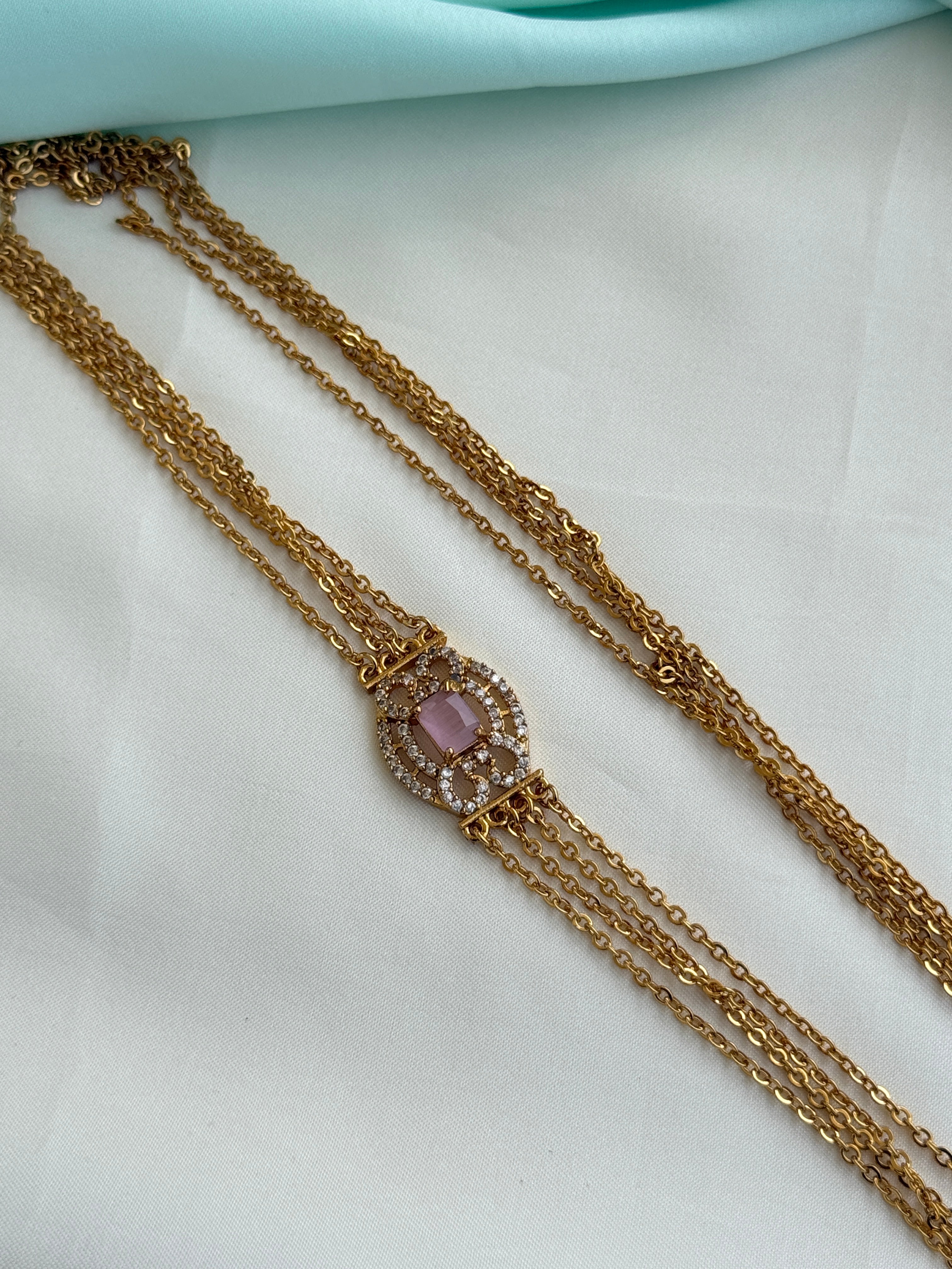 Ch5082 Chandraharam with side pendent layers in 25 inches