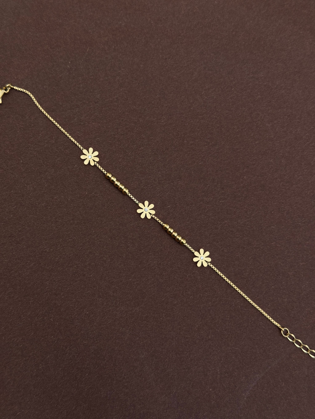Ab548 anti tarnish flower 8 inches chain bracelet