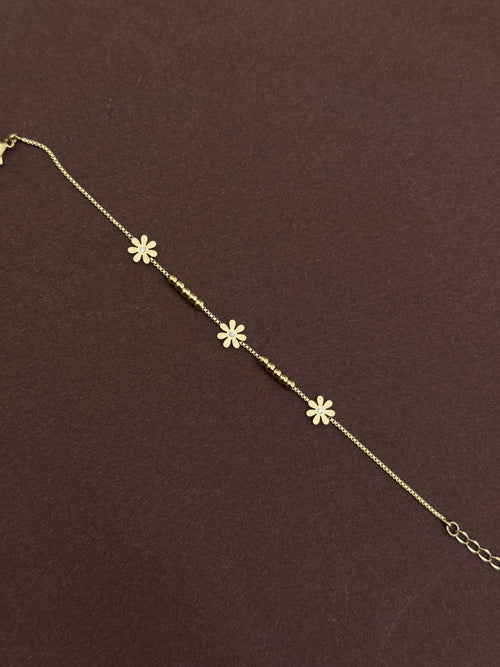 Ab548 anti tarnish flower 8 inches chain bracelet