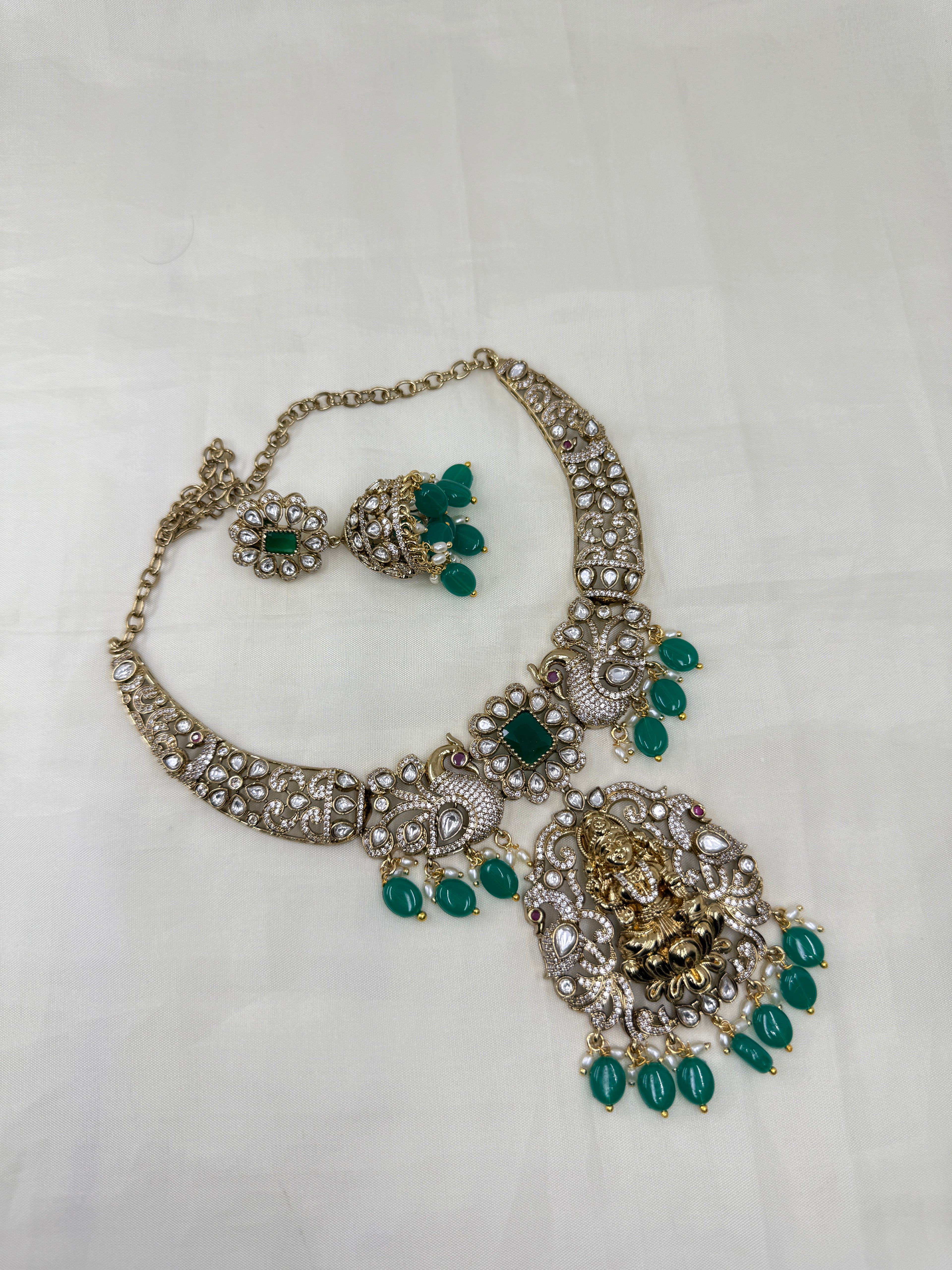 Ns306 lakshmi devi kundans Victorian neckset