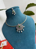 Hs004 gold silver hasli with diamond finish pendant