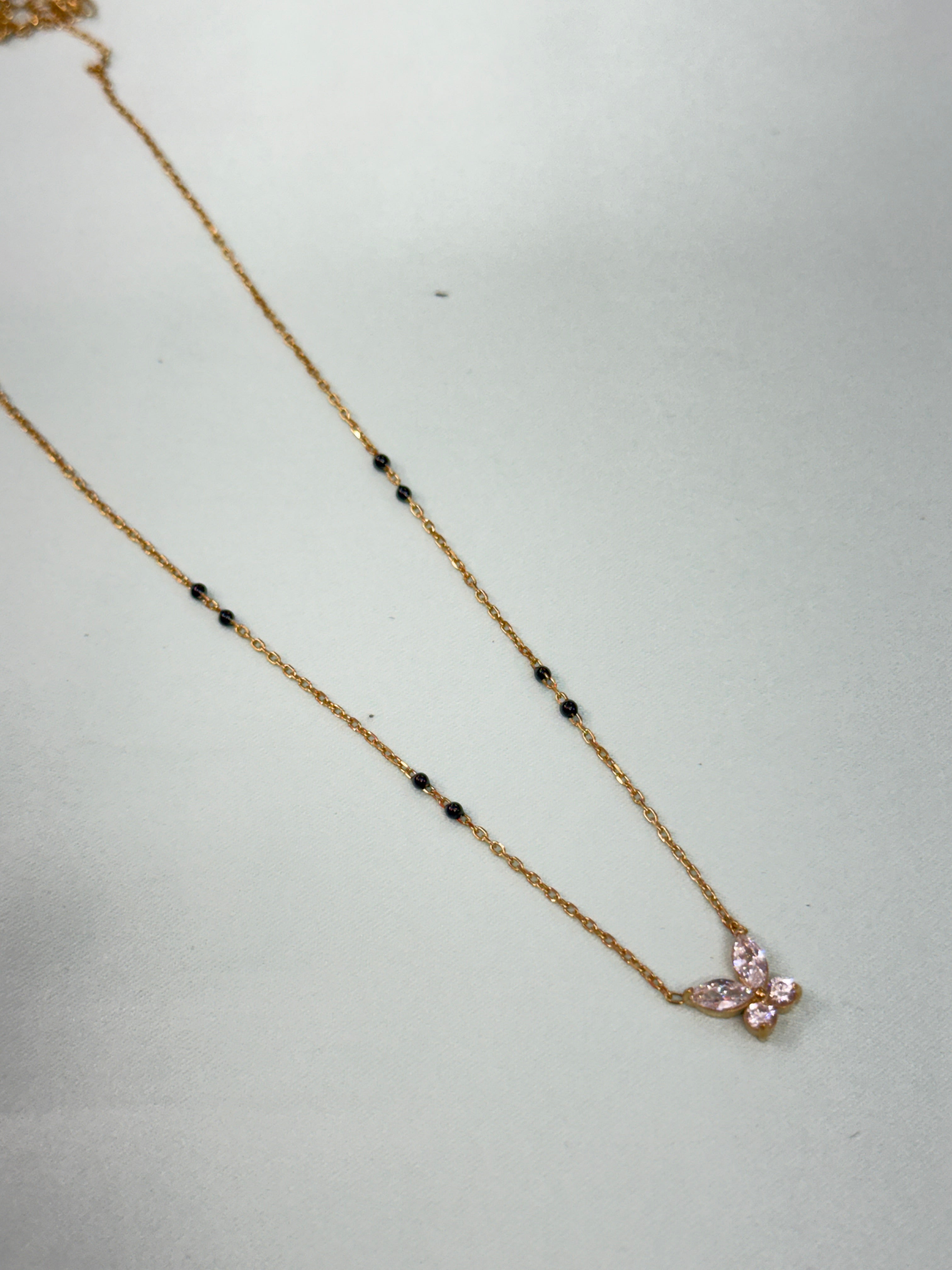Bb150 anti tarnish butterfly small beads 16 to 18 inches adjustable blacksbeads