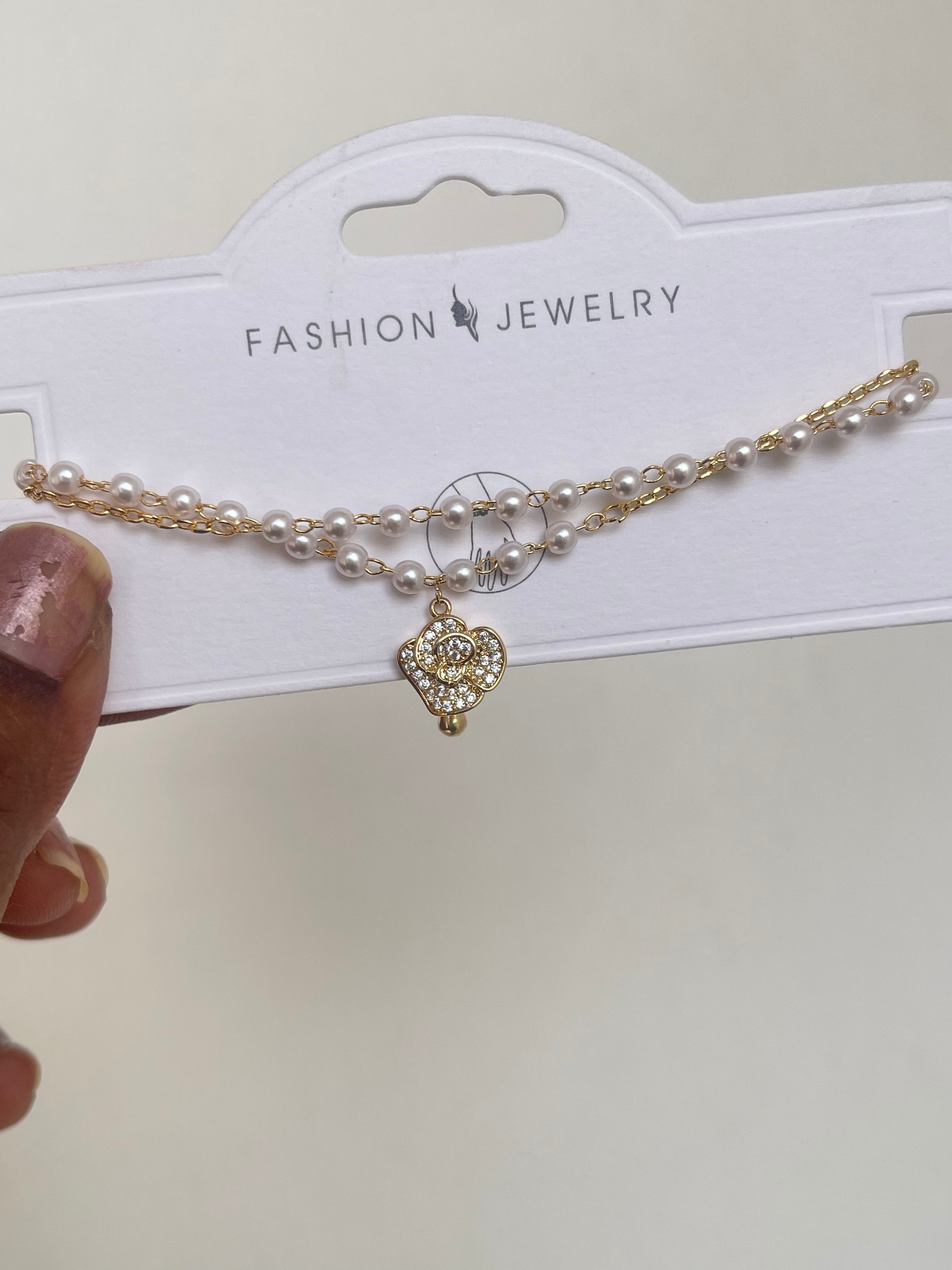 2 layers pearl adjustable bracelet