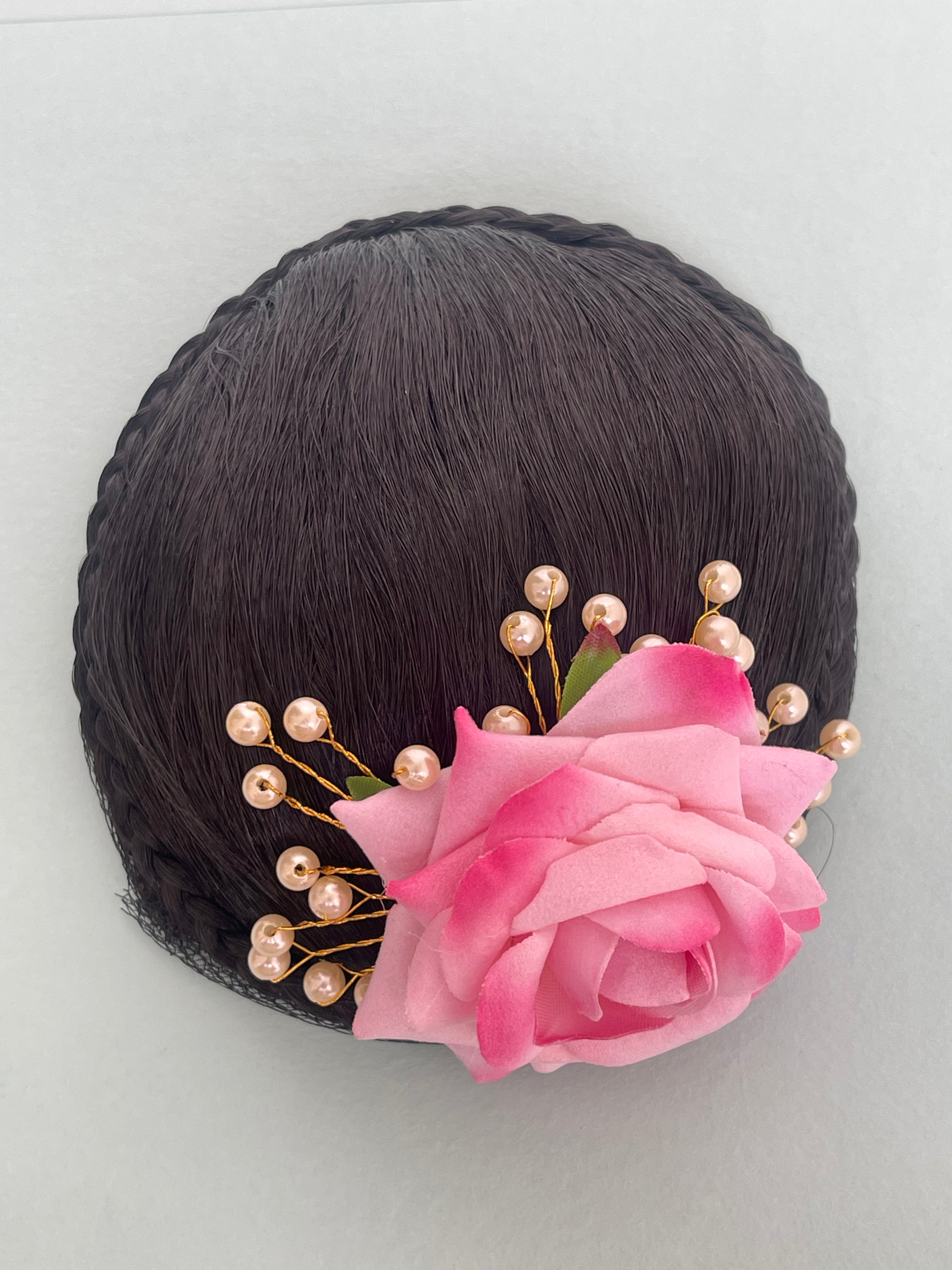 Hair bun with flower