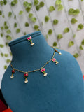 Ns926 lotus short neckset with earrings
