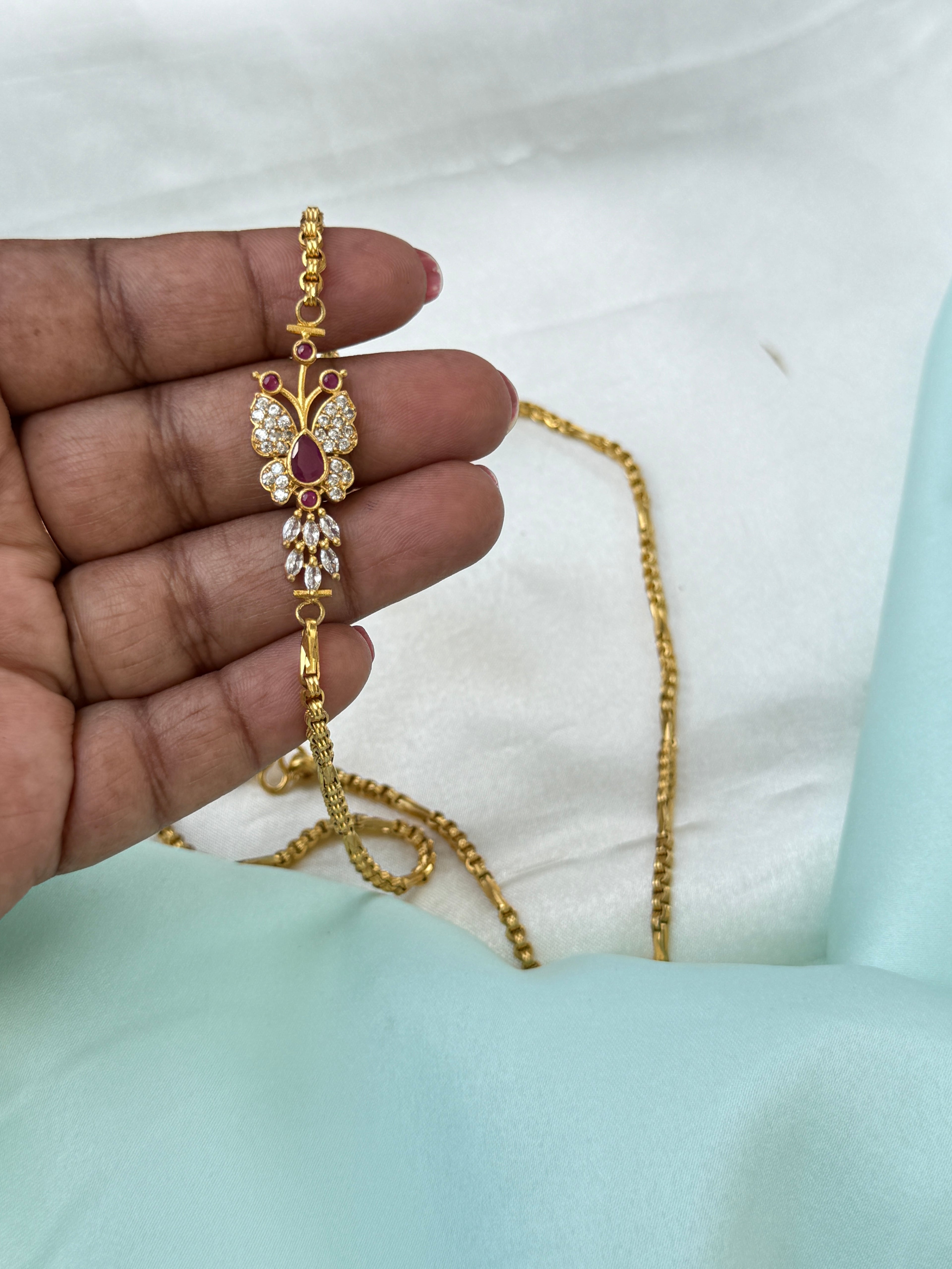 Tc050 Panchaloham  unpolished 27 inches thali chain