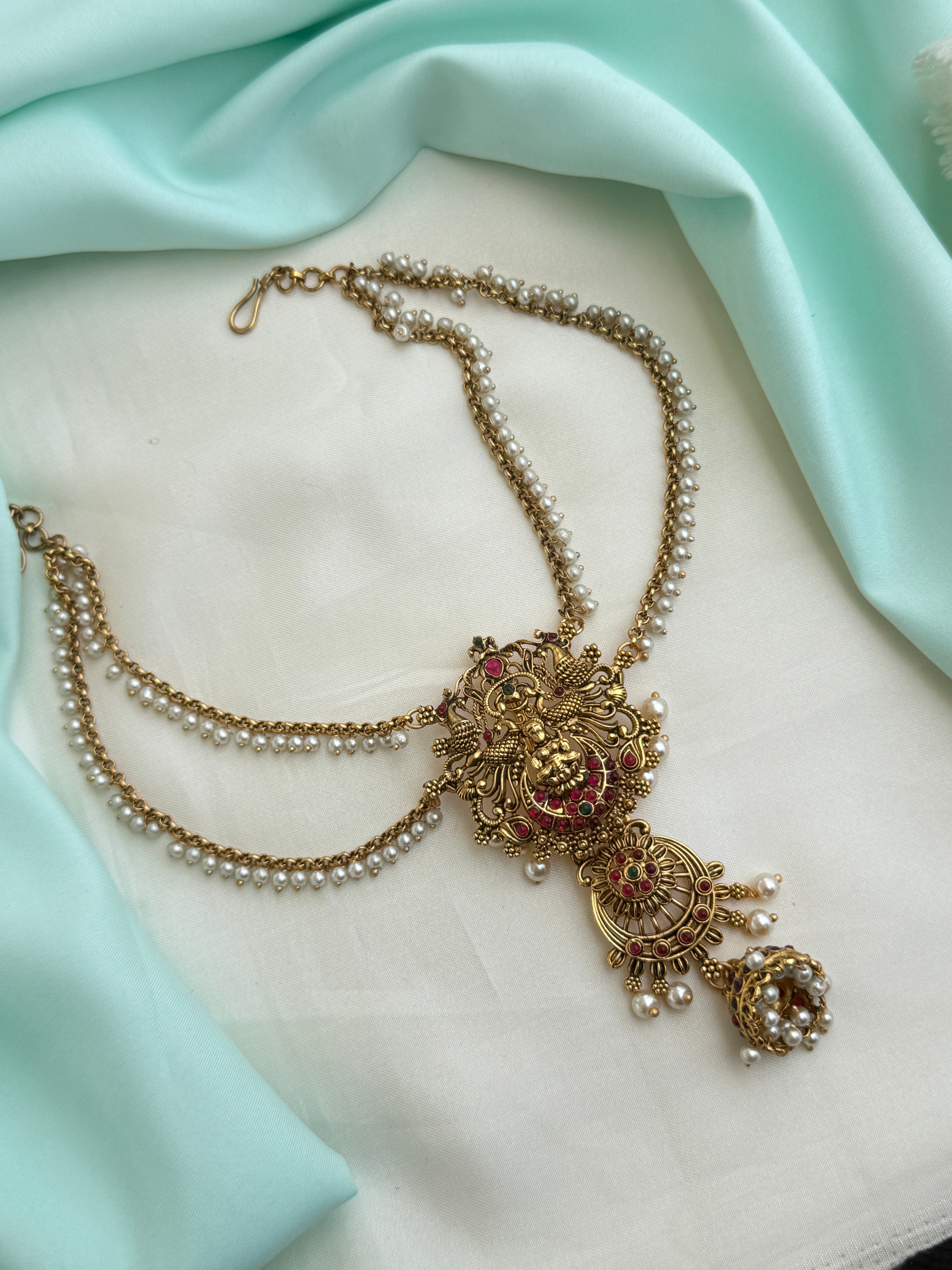 Jd008 Lakshmi devi 2 layers pearl jadabilla