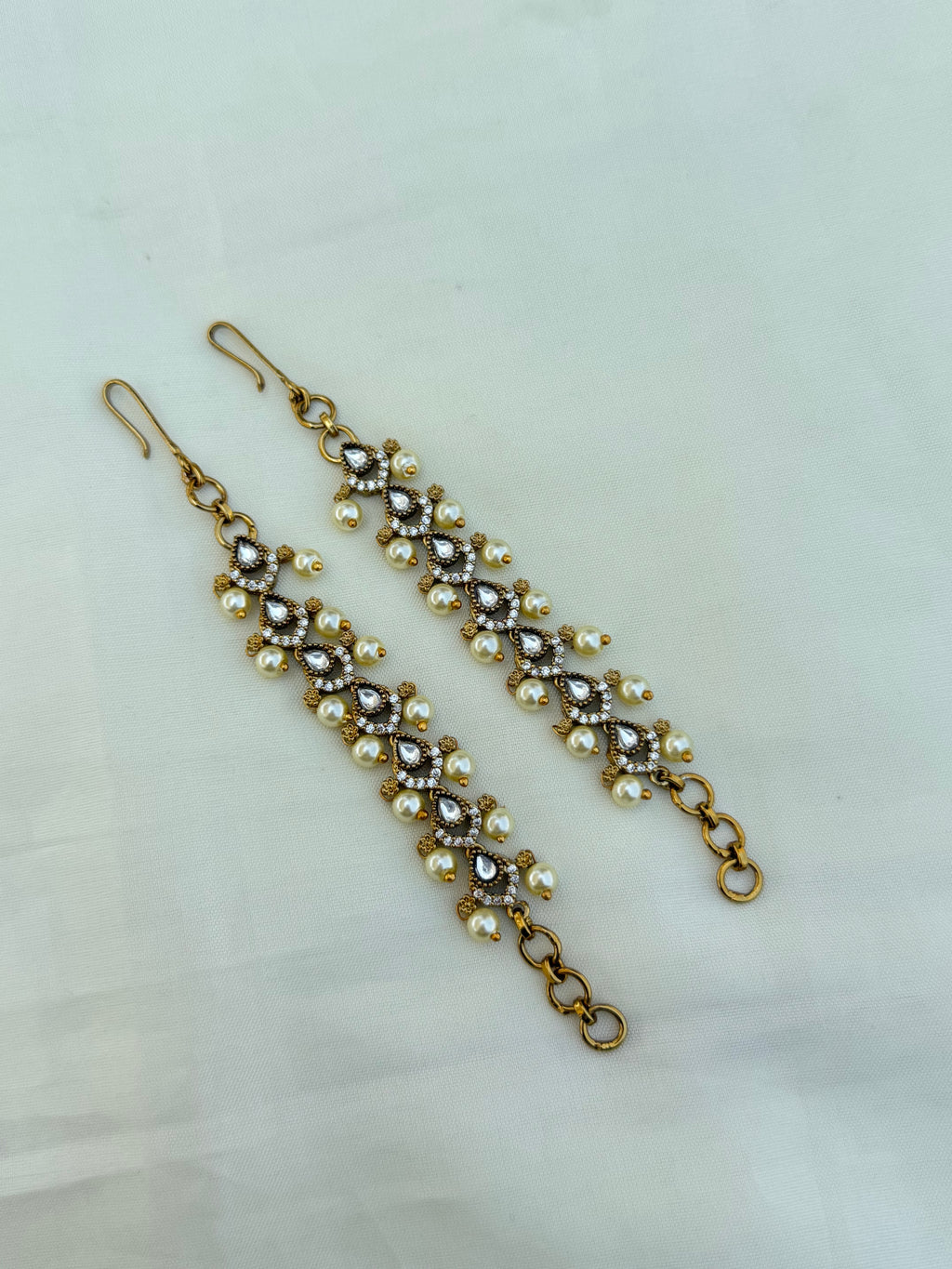 Mt227 Kundan straight ear chains(matilu)