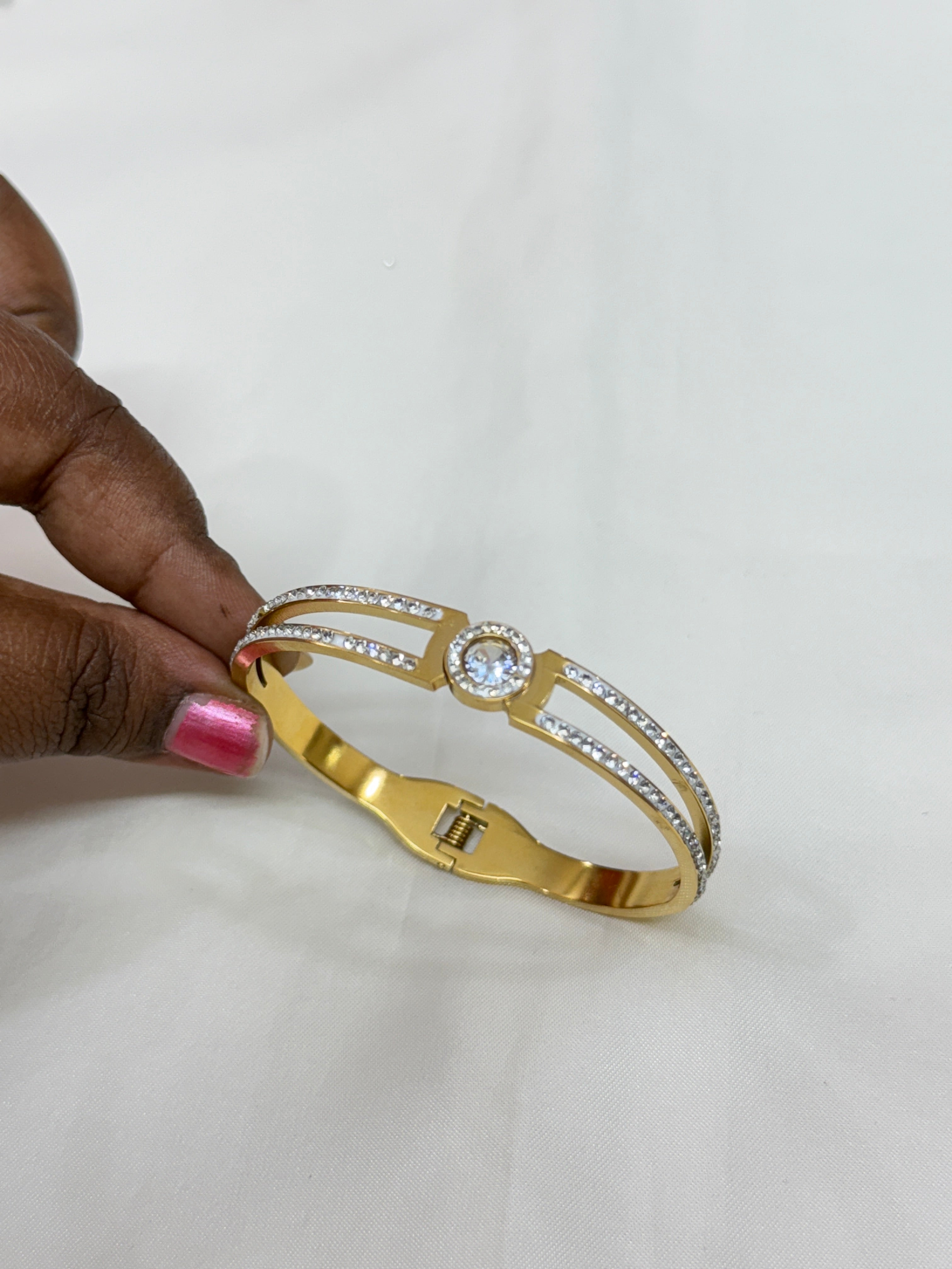 Ab041 2 lines openable anti tarnish bracelet