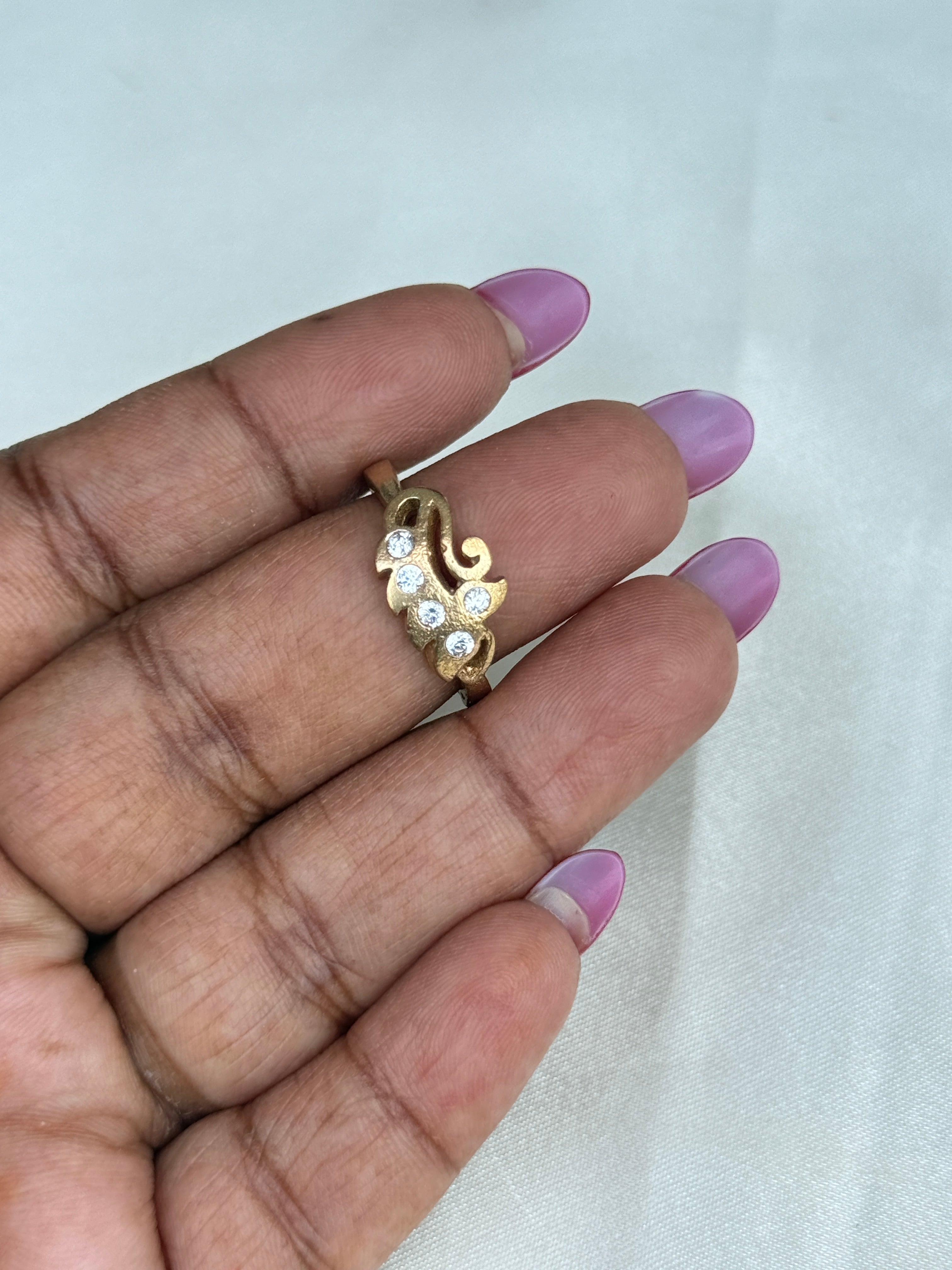 Rg067 panchaloham unpolished 5 stones finger ring