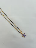 Bb045 single line flower black beads