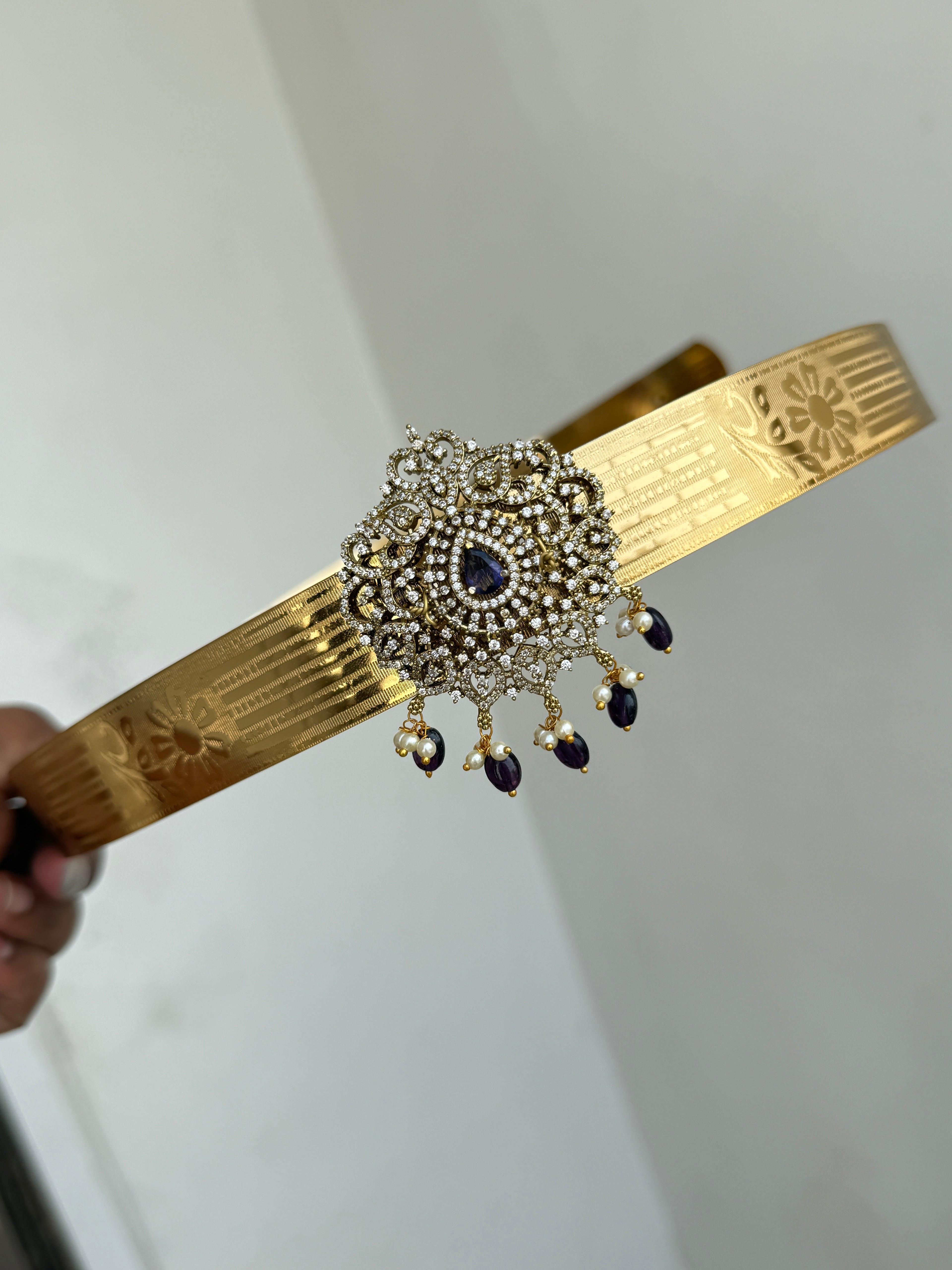 Hb626 adults texture hipbelts with purple beads