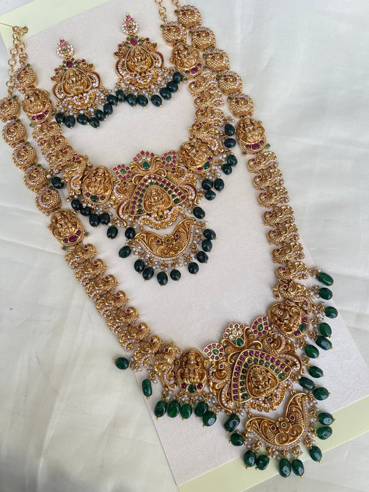 Nakshi combo..! Small neckset and long haram with earrings