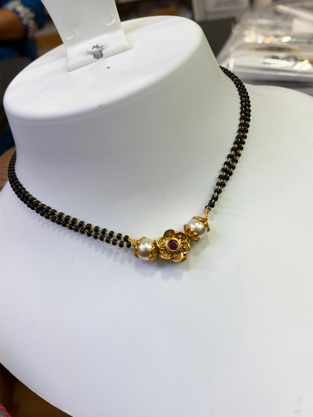 Bb455 18 inches 2layers blackbeads