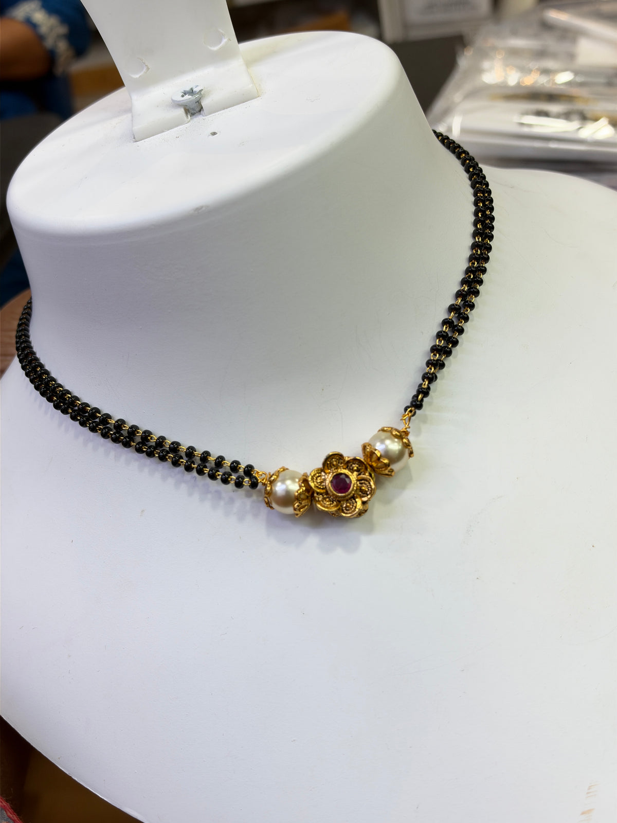 Bb455 18 inches 2layers blackbeads