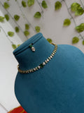 Emerald Green Flower design Choker neckset with earrings ns265
