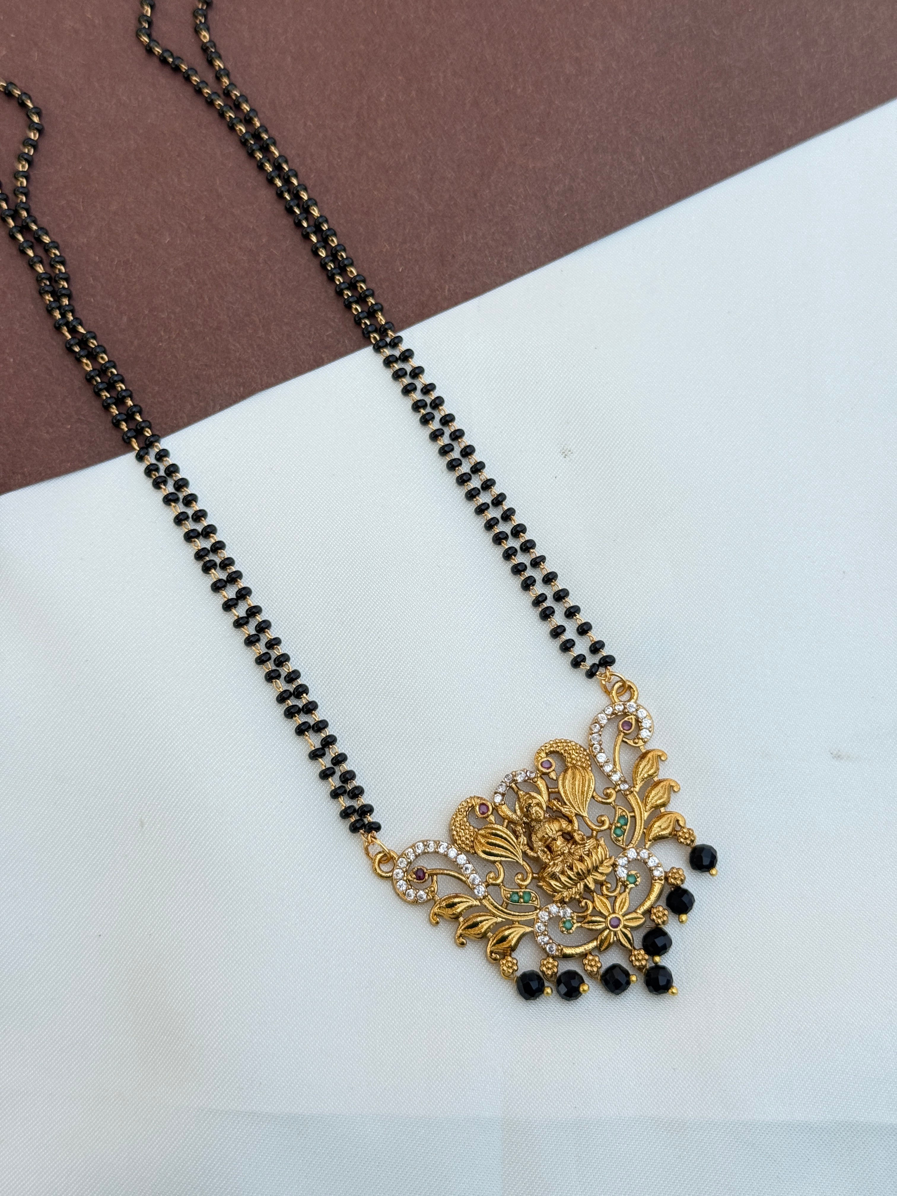 Bb113 24inches 2lines Lakshmi devi long blackbeads
