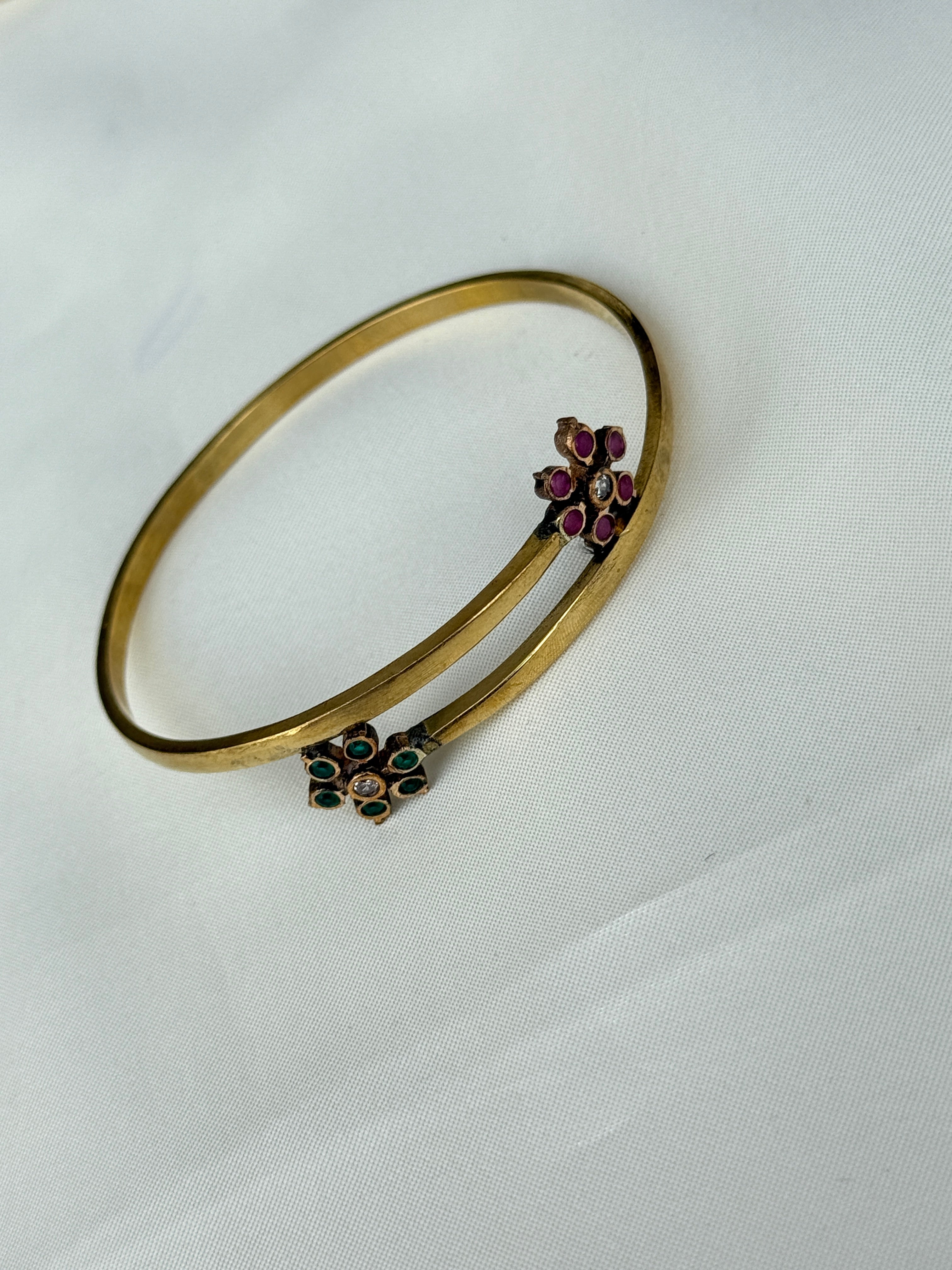 Br528 panchaloham flower kada bangle