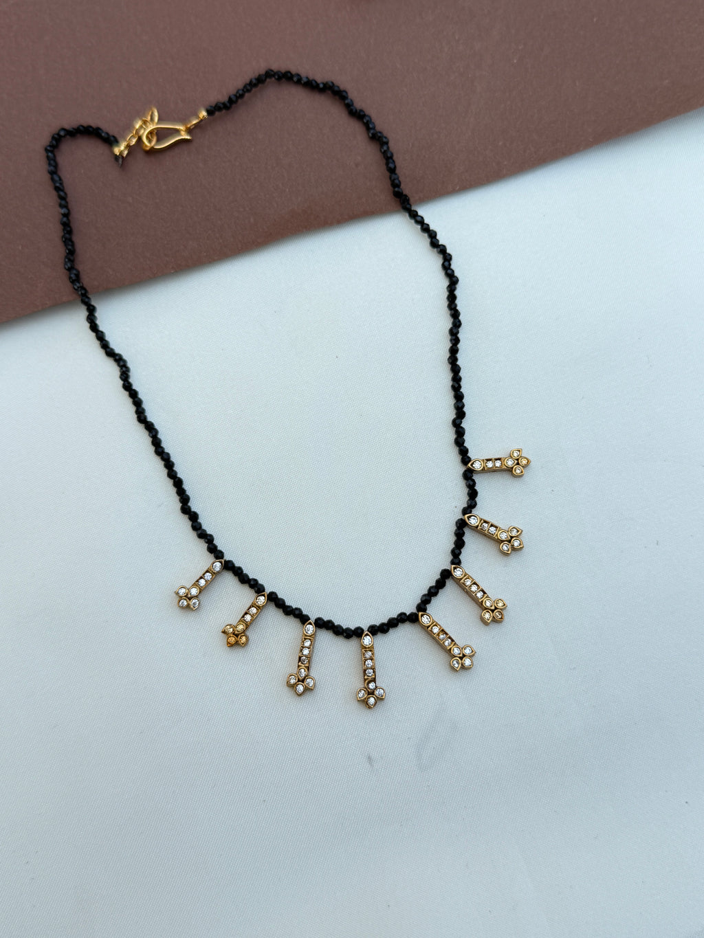 Bb066 18inches single line Crystal blackbeads