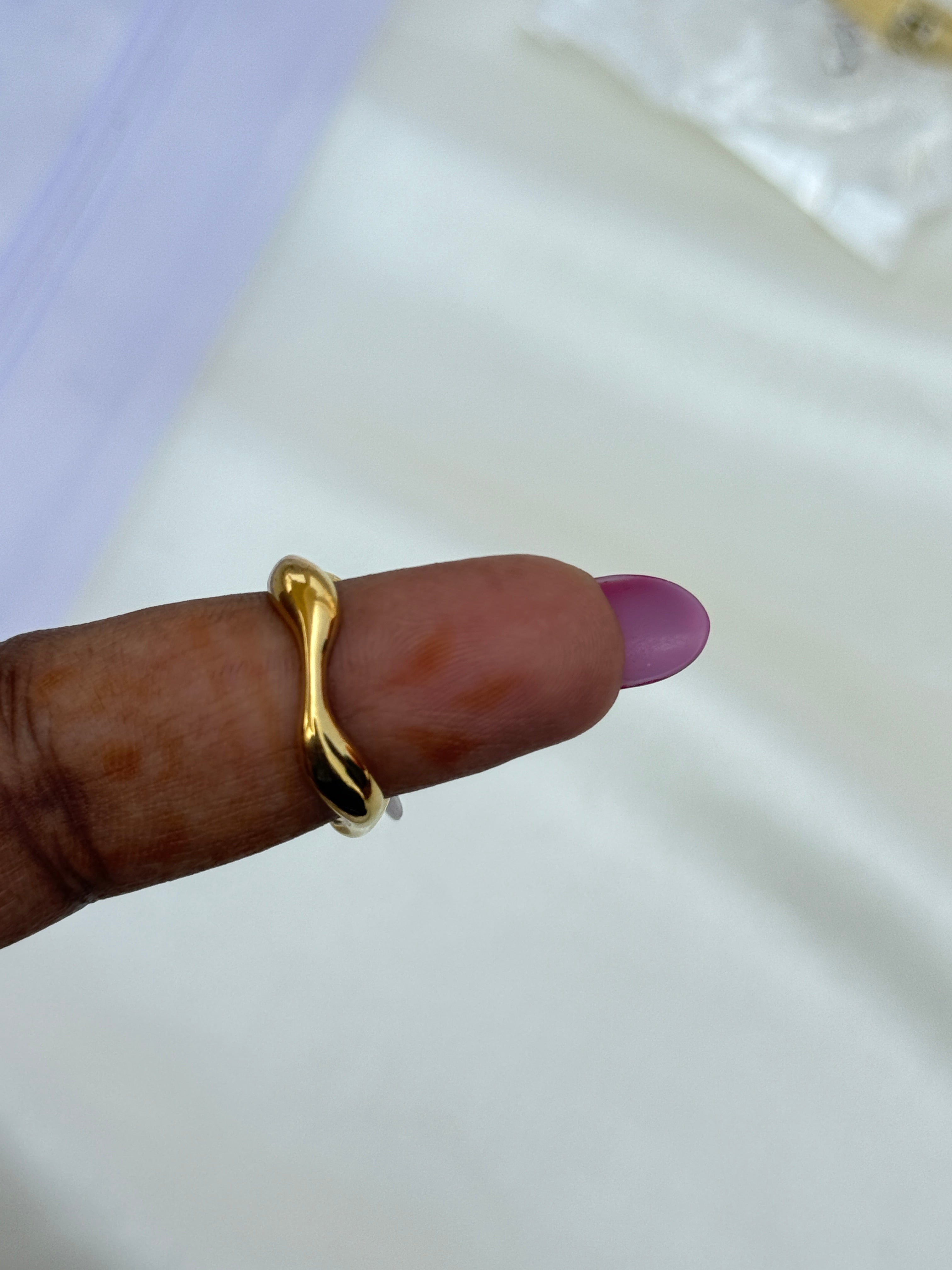 Rg062 anti tarnish square shap finger ring