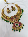 Heavy nakshi Kemp neckset with earrings Ns001