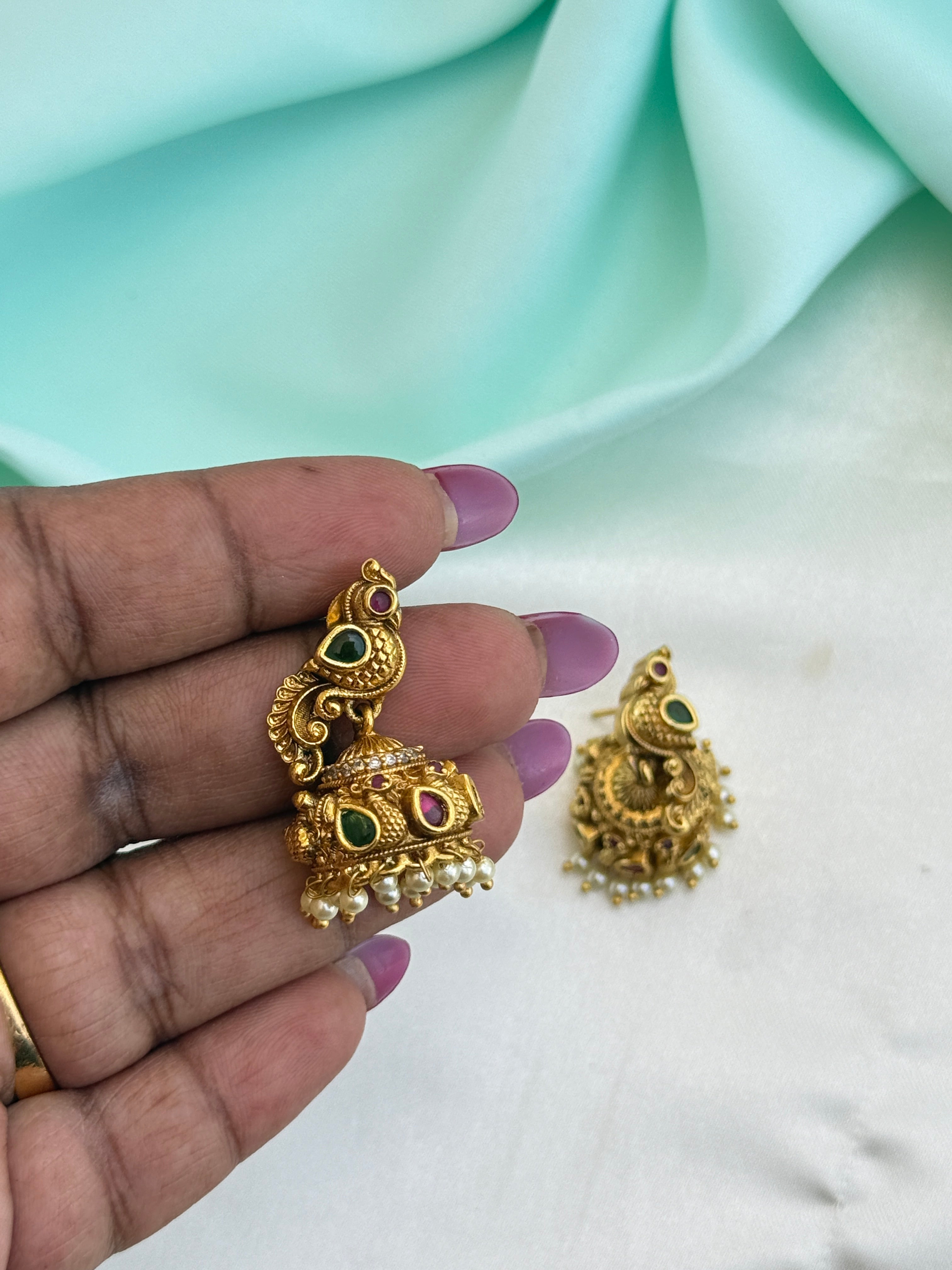 Er243 kemp peacock small butta earrings suits for kids and adults