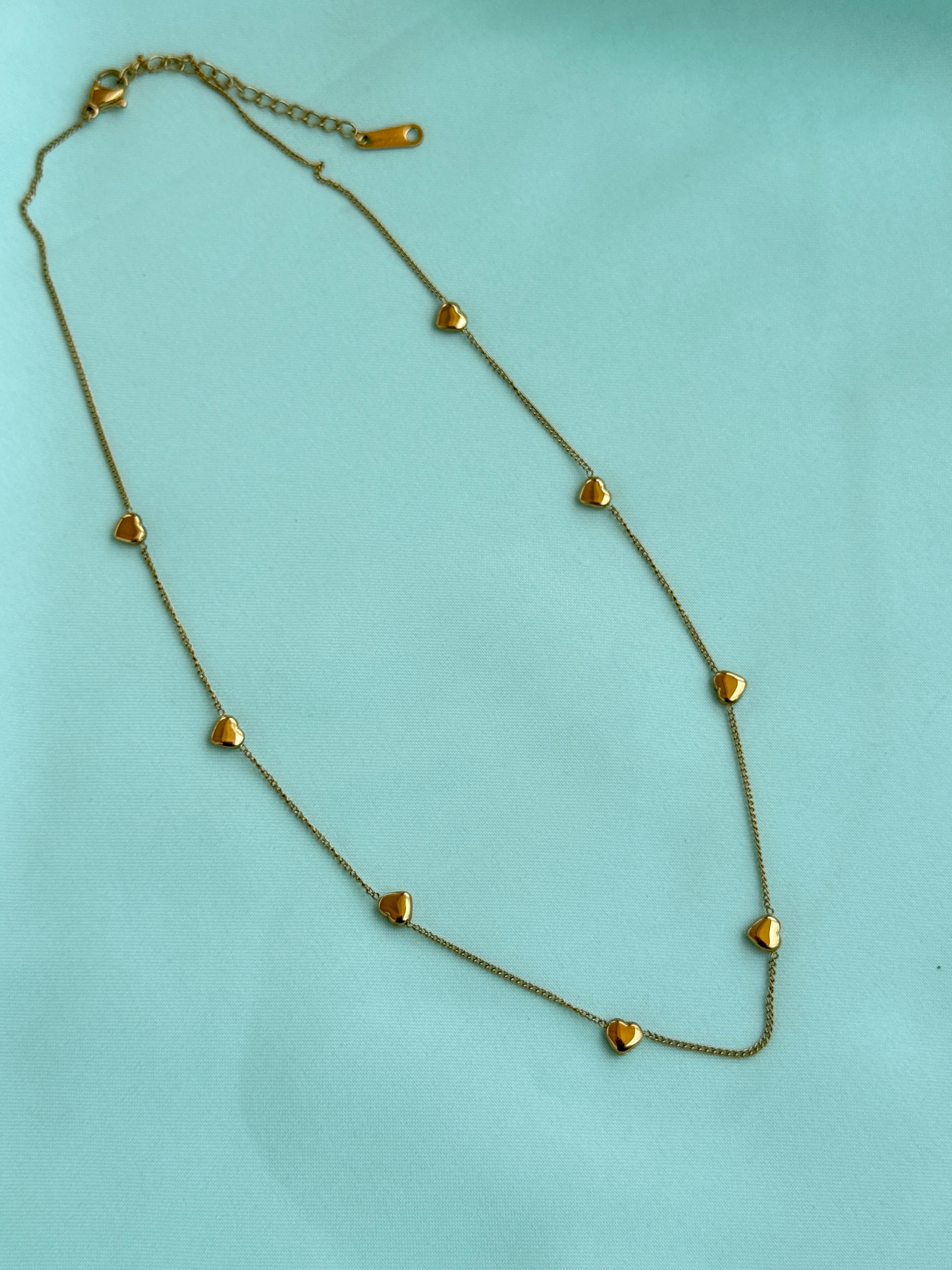 Dc080 anti tarnish hearts 18inches adjustable daily wear chain