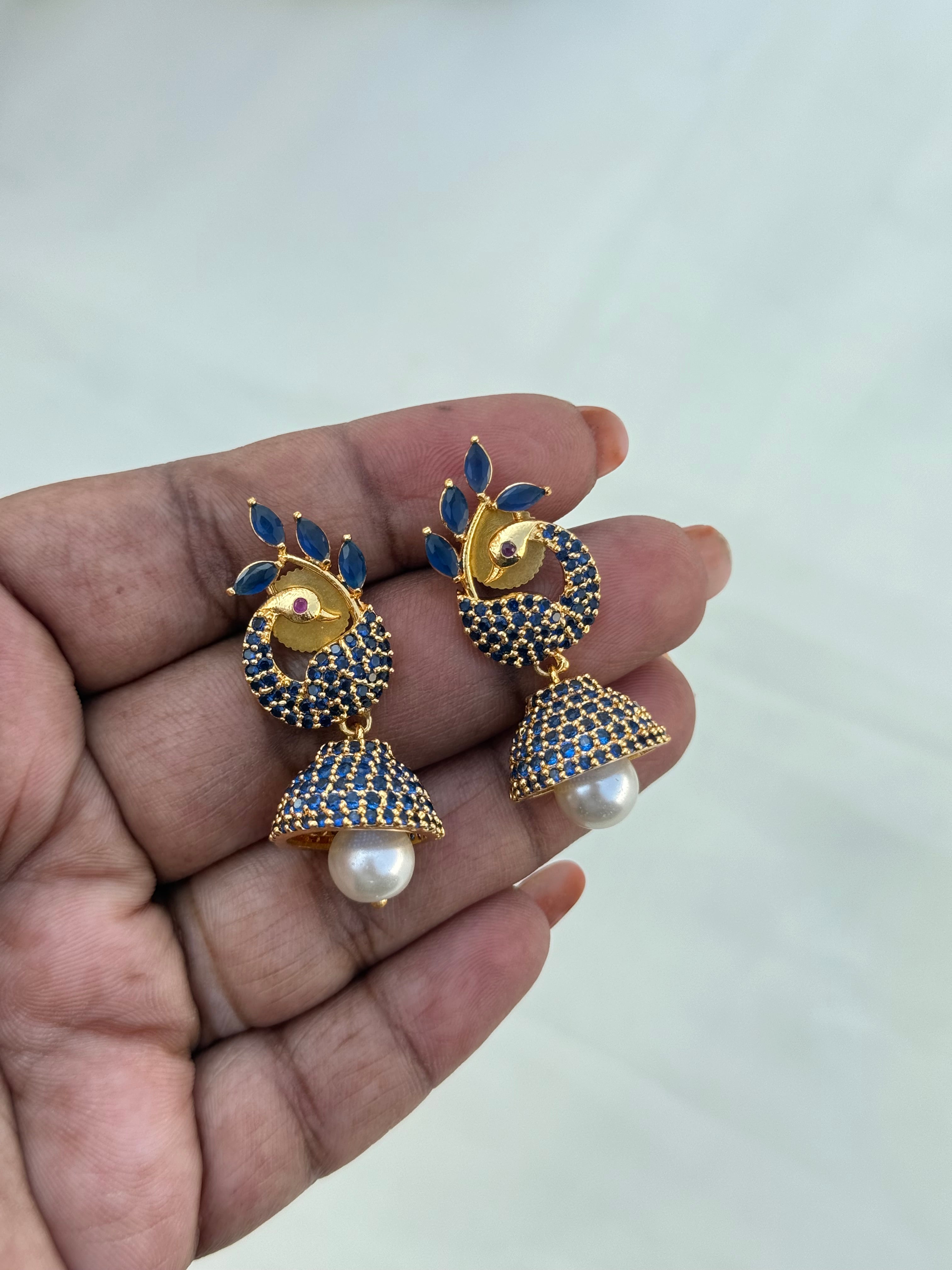 Se506 cz peacock butta Earrings