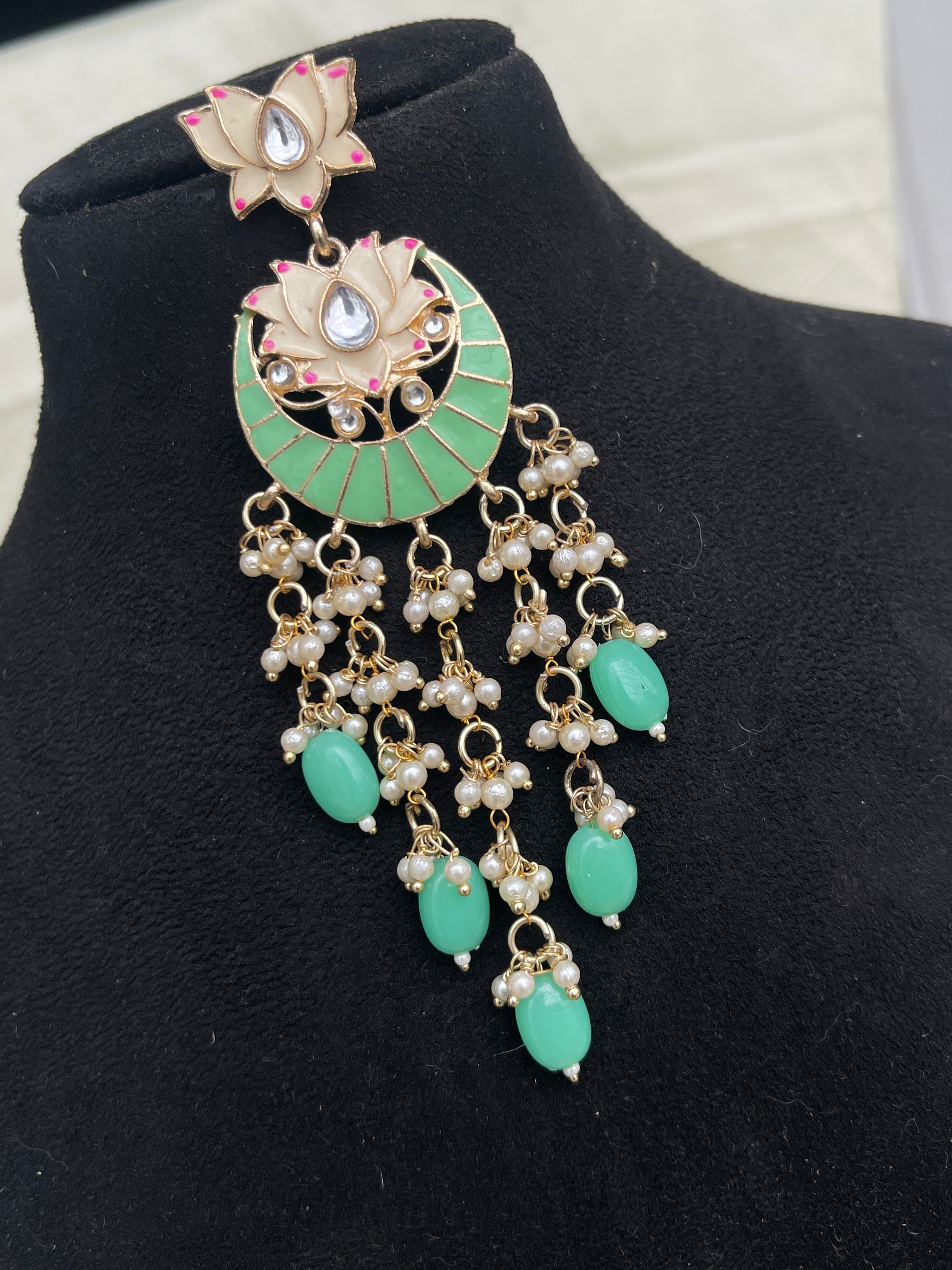 5 inch meenakari earrings