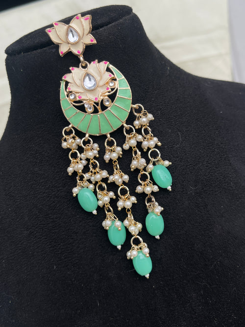 5 inch meenakari earrings