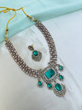 Emerald elegance short Neckset with earrings ns992