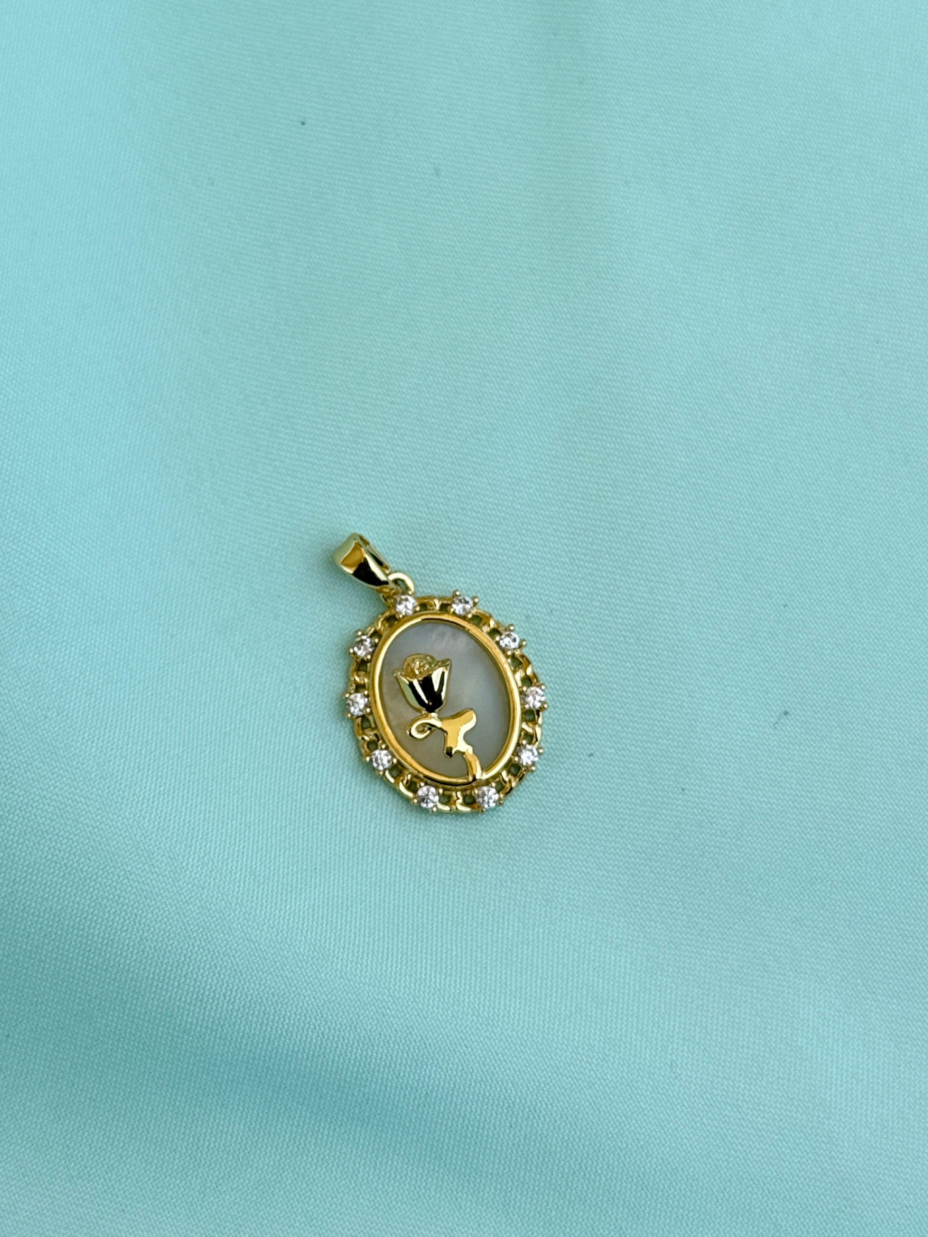 Al015 anti tarnish rose flower charm (pendent)