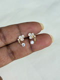 SE014 92.5 silver hallmark flower stone studs