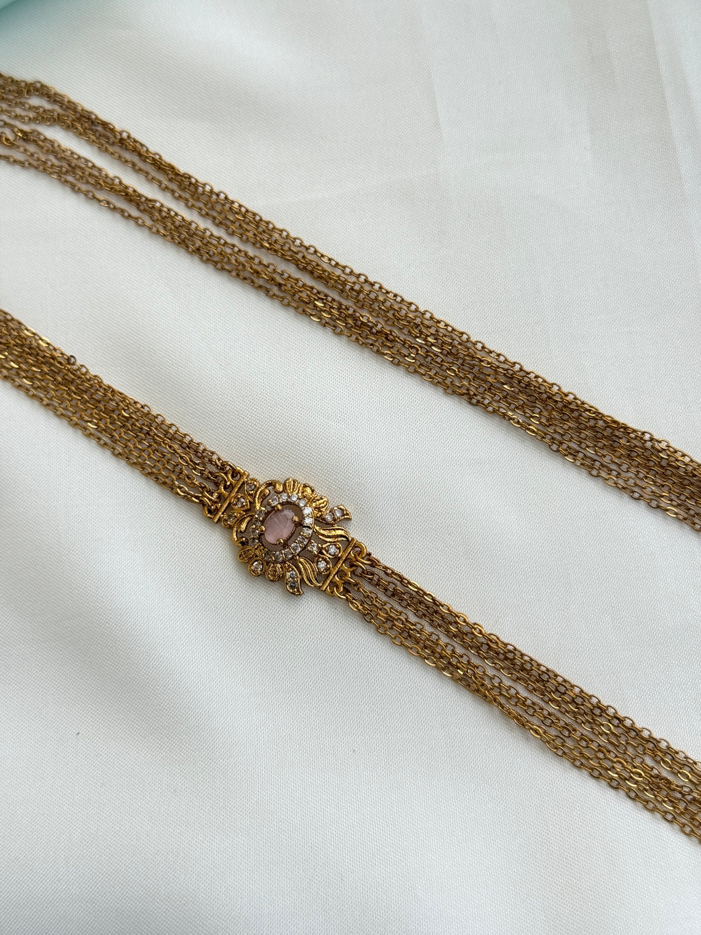 Ch5089 Chandraharam with side pendent 8 layers in 27 inches