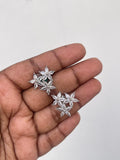 3 flowers white studs ER6172