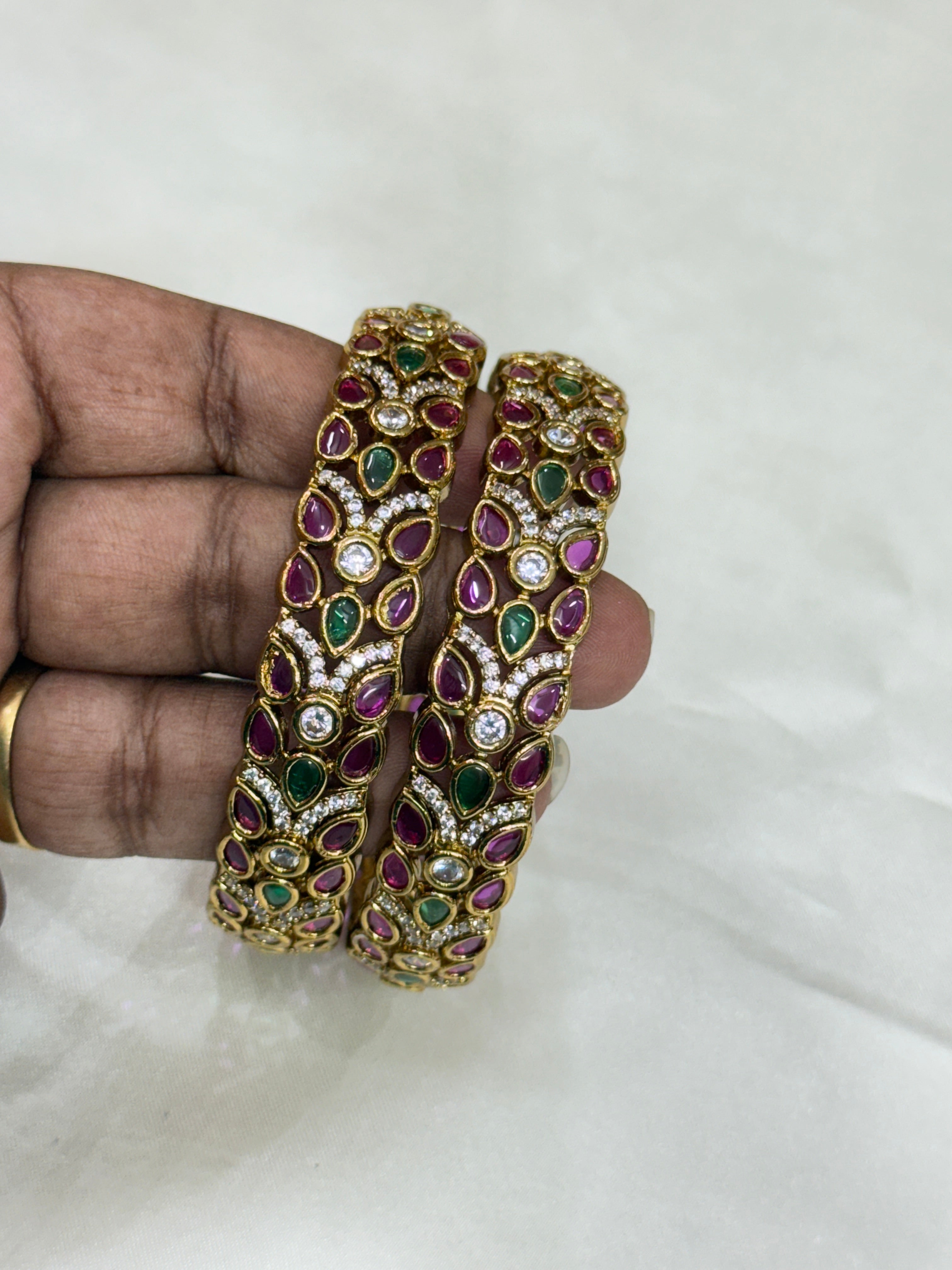 Sb128 kemp Kundan bangles