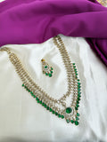 Unique 2 layers 3/4 neckset with earrings