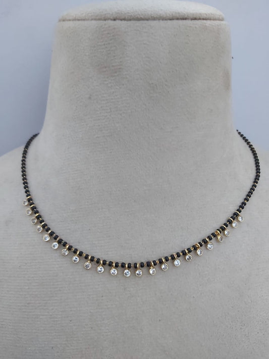 23 white stone short blackbeads bb1612