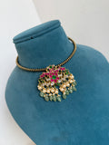 HS025 hasli with jadau kundan pendent