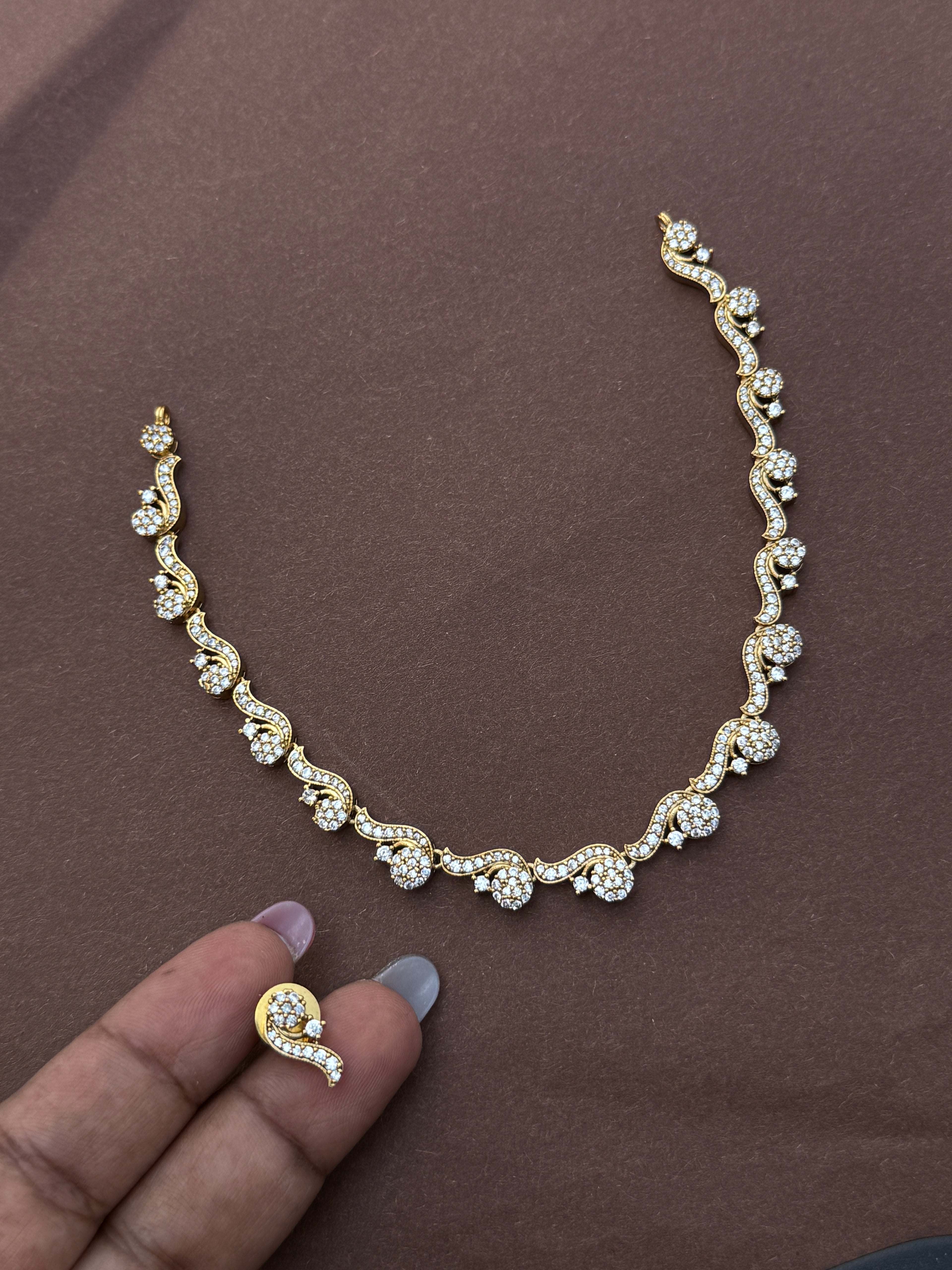 Ns600 cz stone short neckset suits for kids and adults