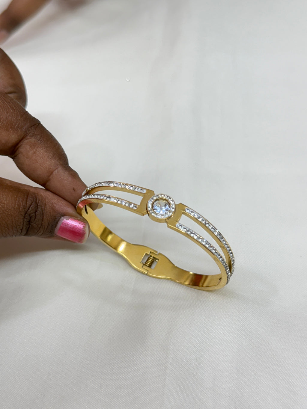 Ab041 2 lines openable anti tarnish bracelet