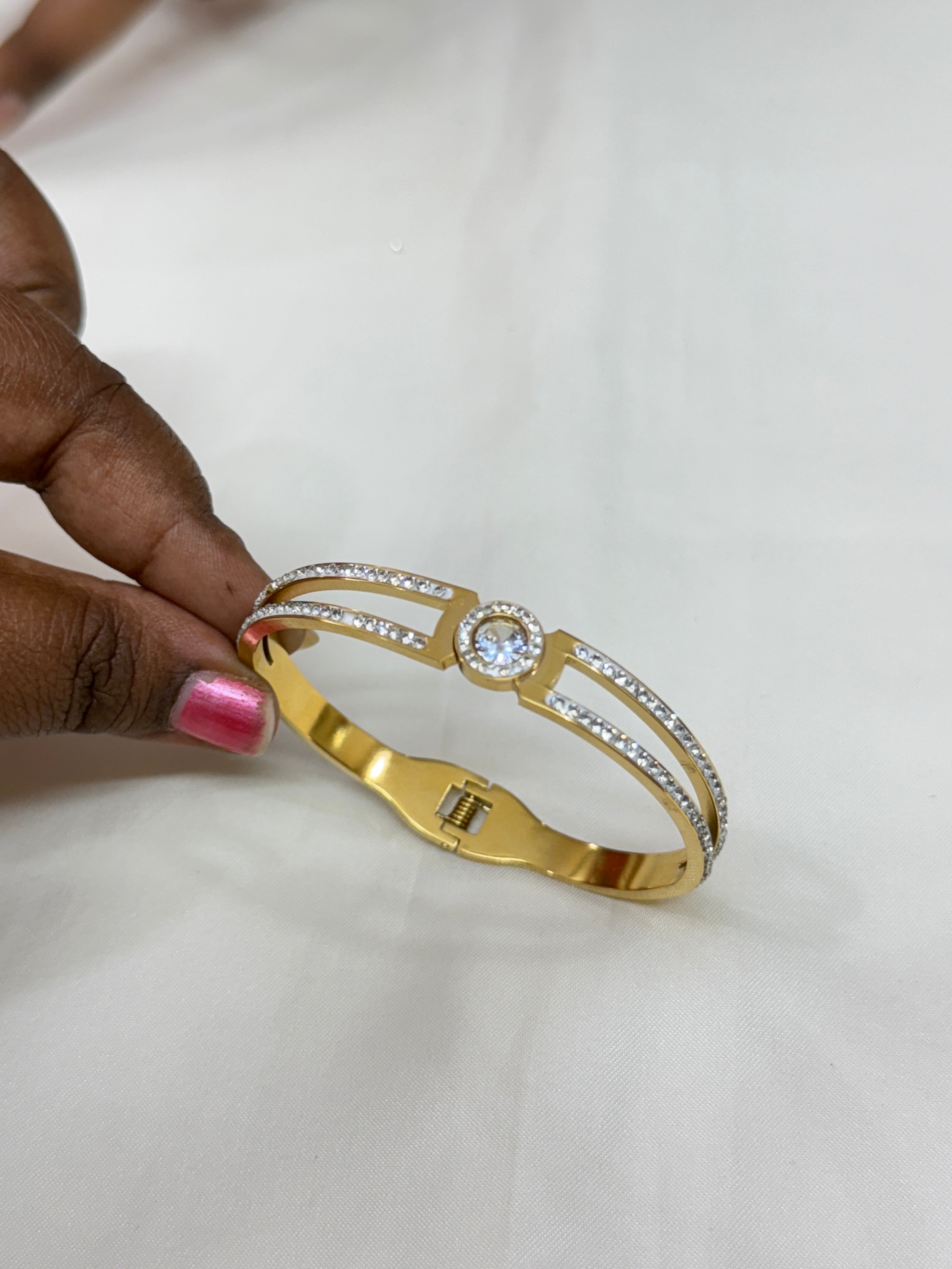 Ab041 2 lines openable anti tarnish bracelet