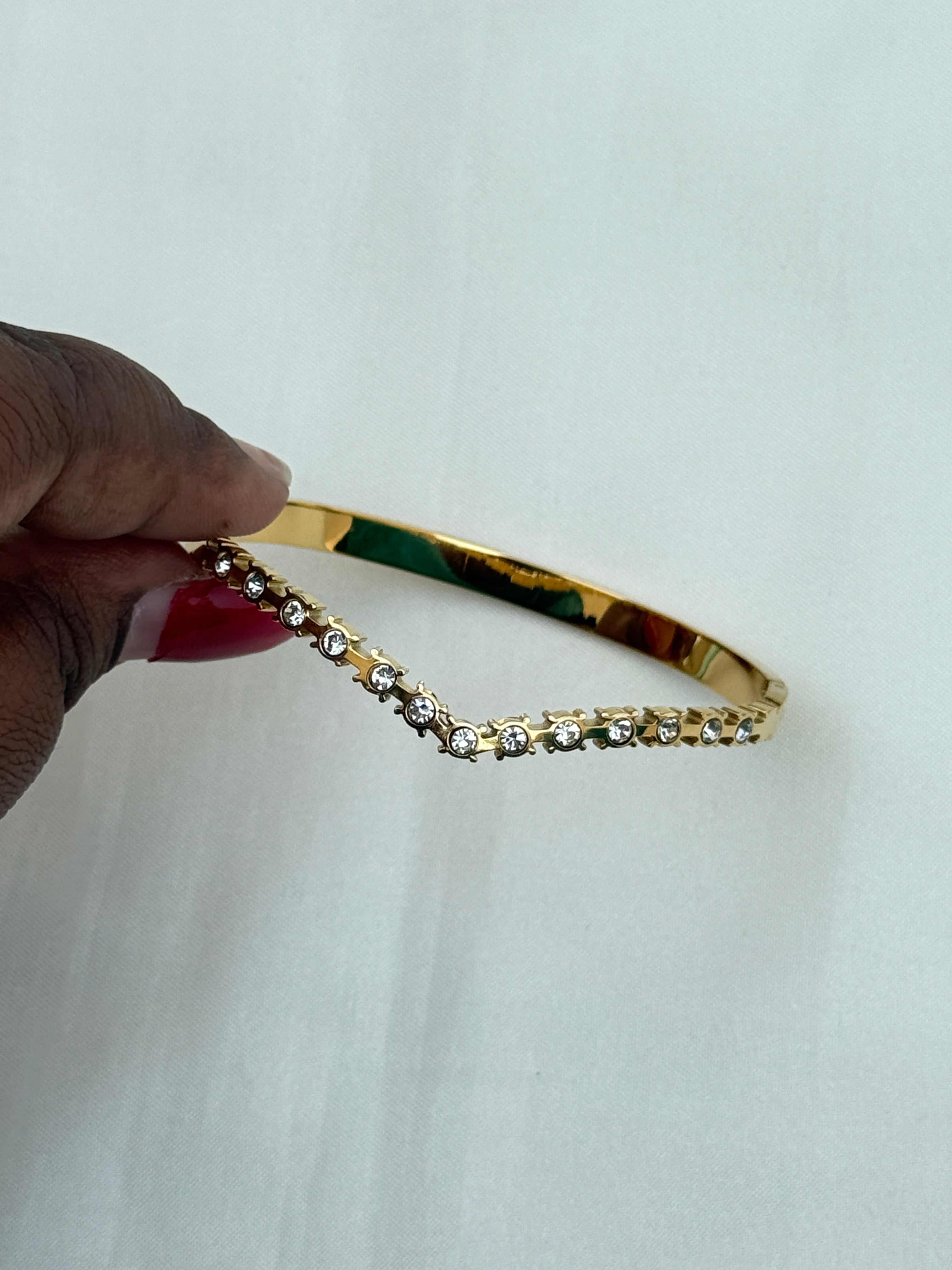 Ab549 anti tarnish stones openable kada bracelet