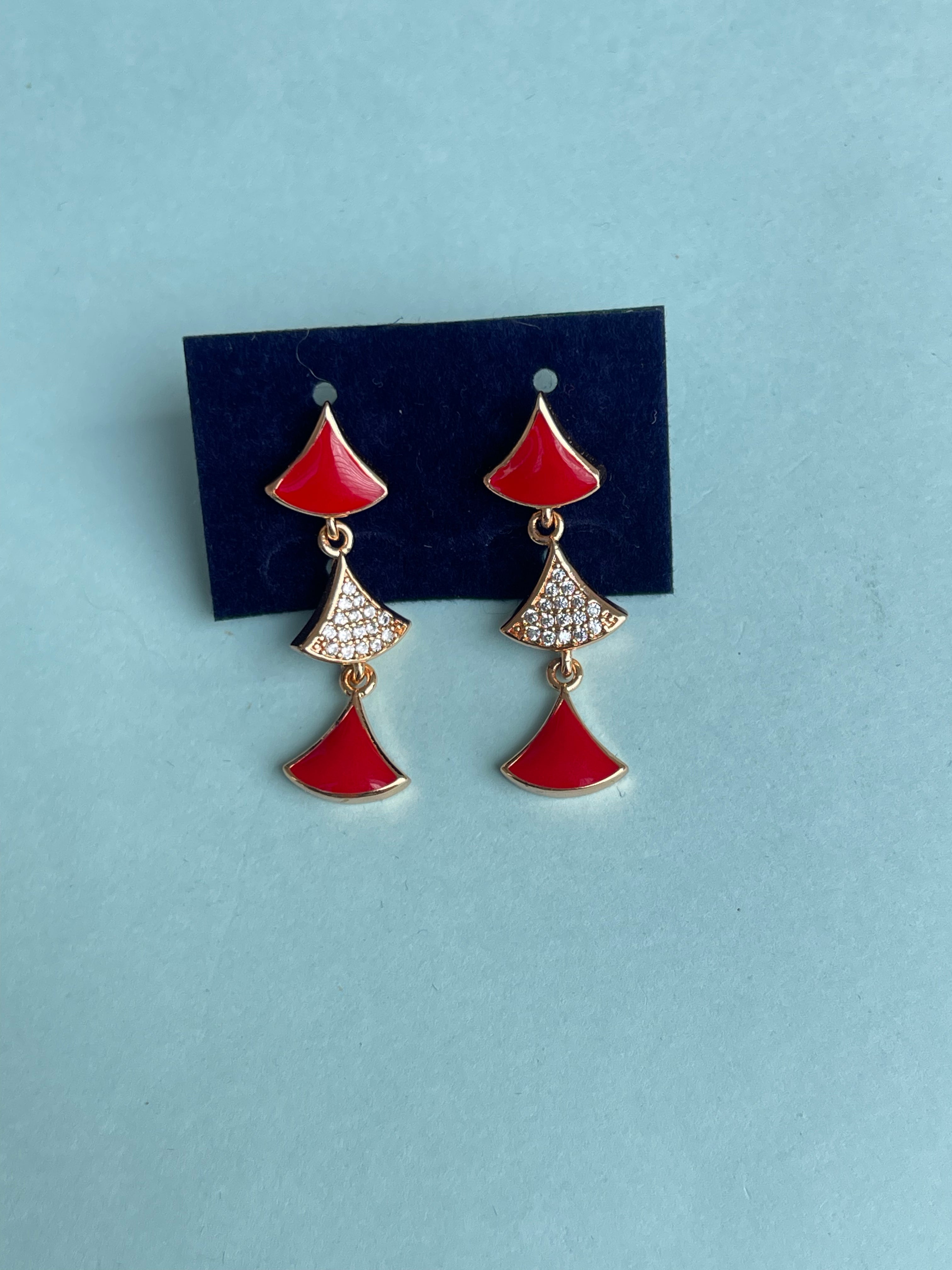 Red hanging earrings