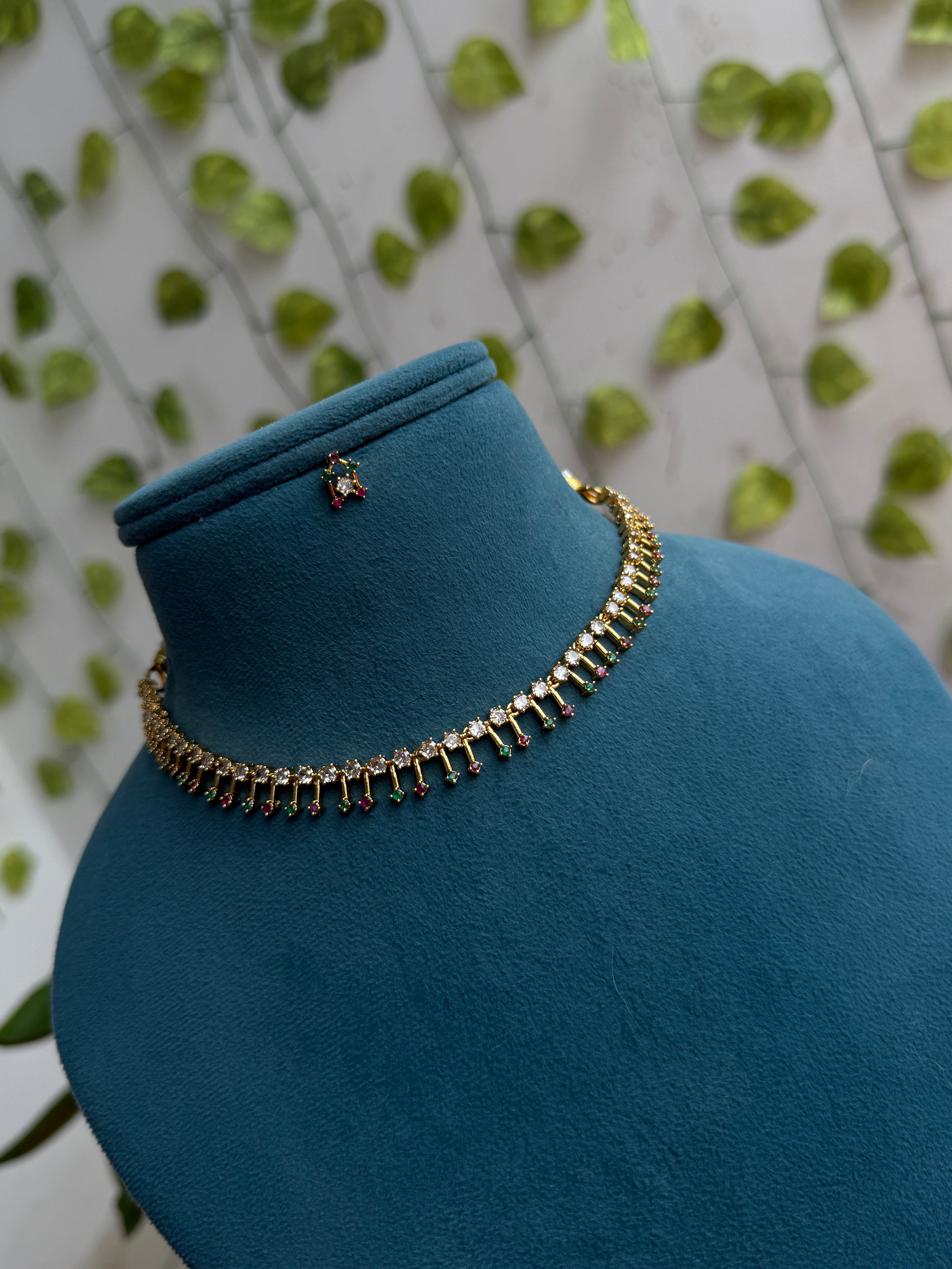 Ns899 multi short neckset with earrings